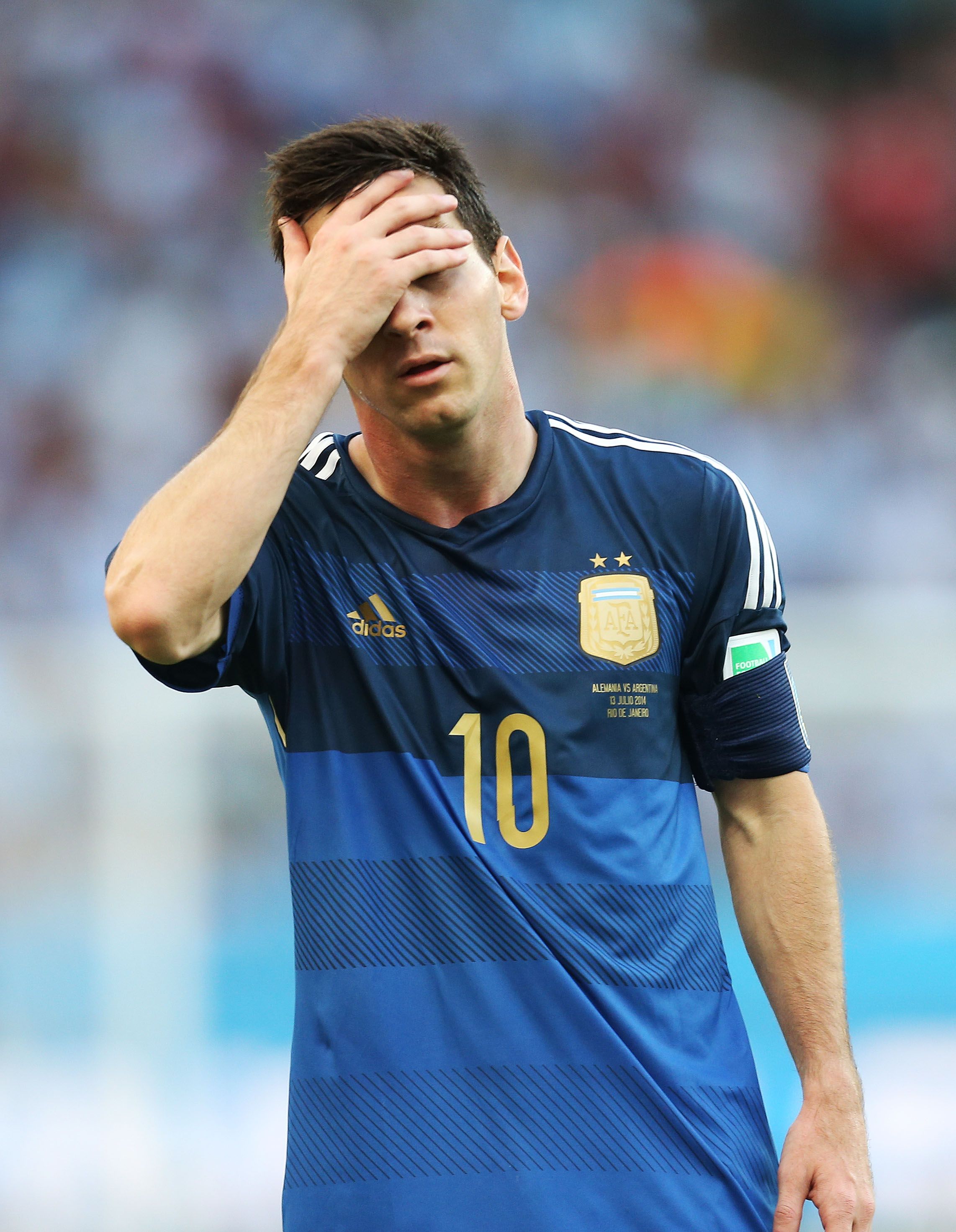 Argentina's Messi looks gutted.