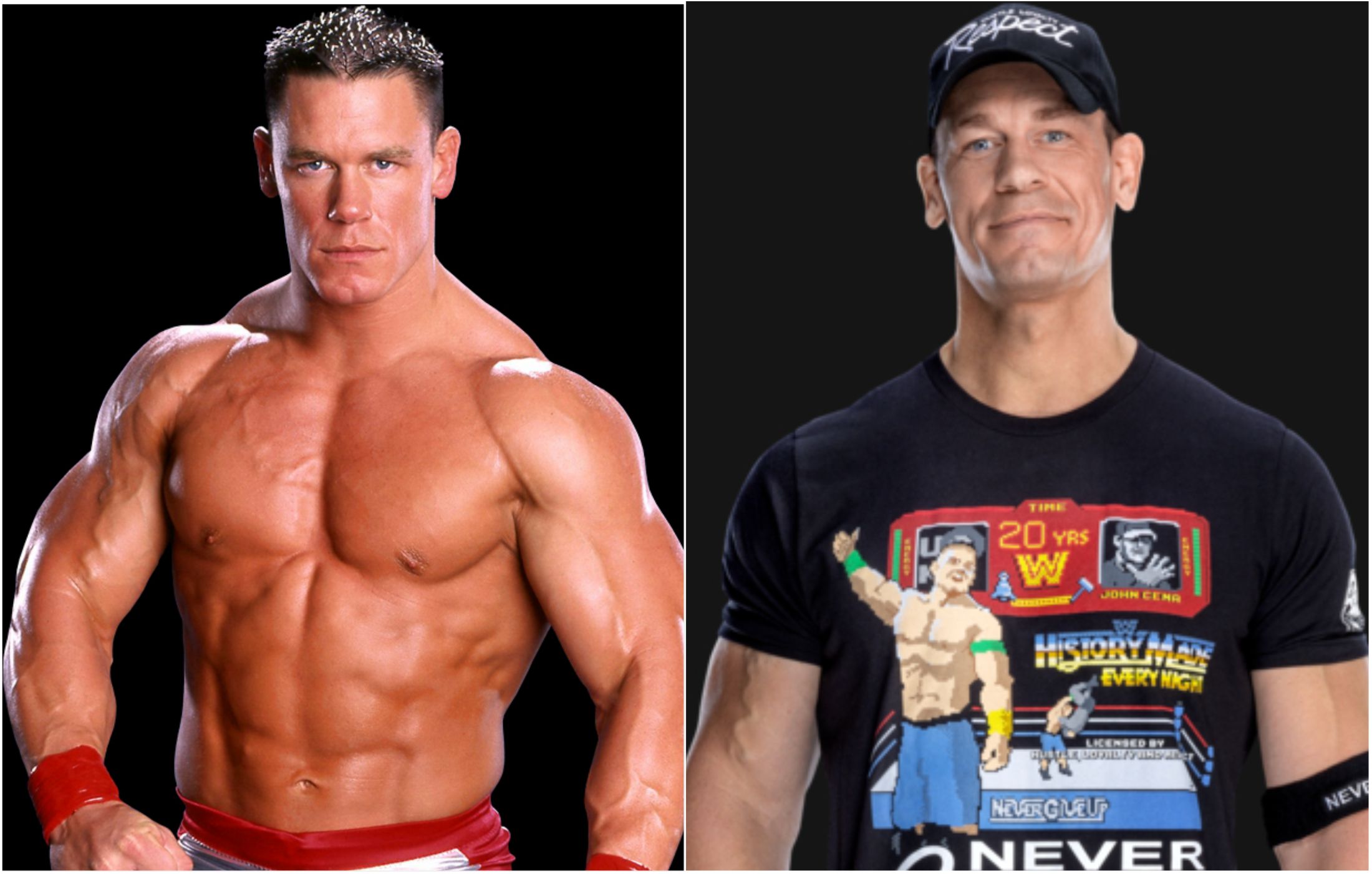 John Cena's WWE star's 20022022 sidebyside comparison is seriously