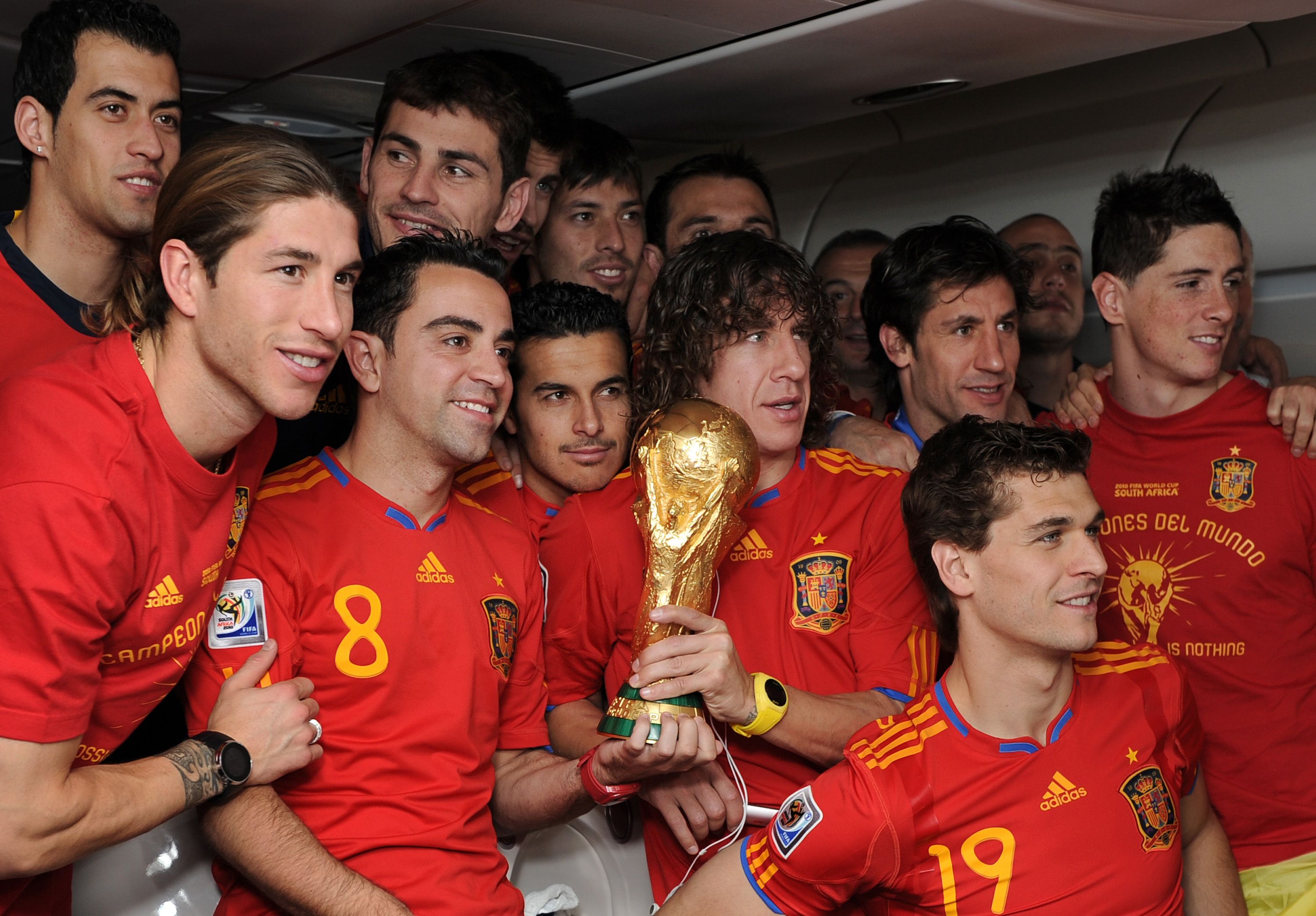 Spain celebrate 2010 World Cup win