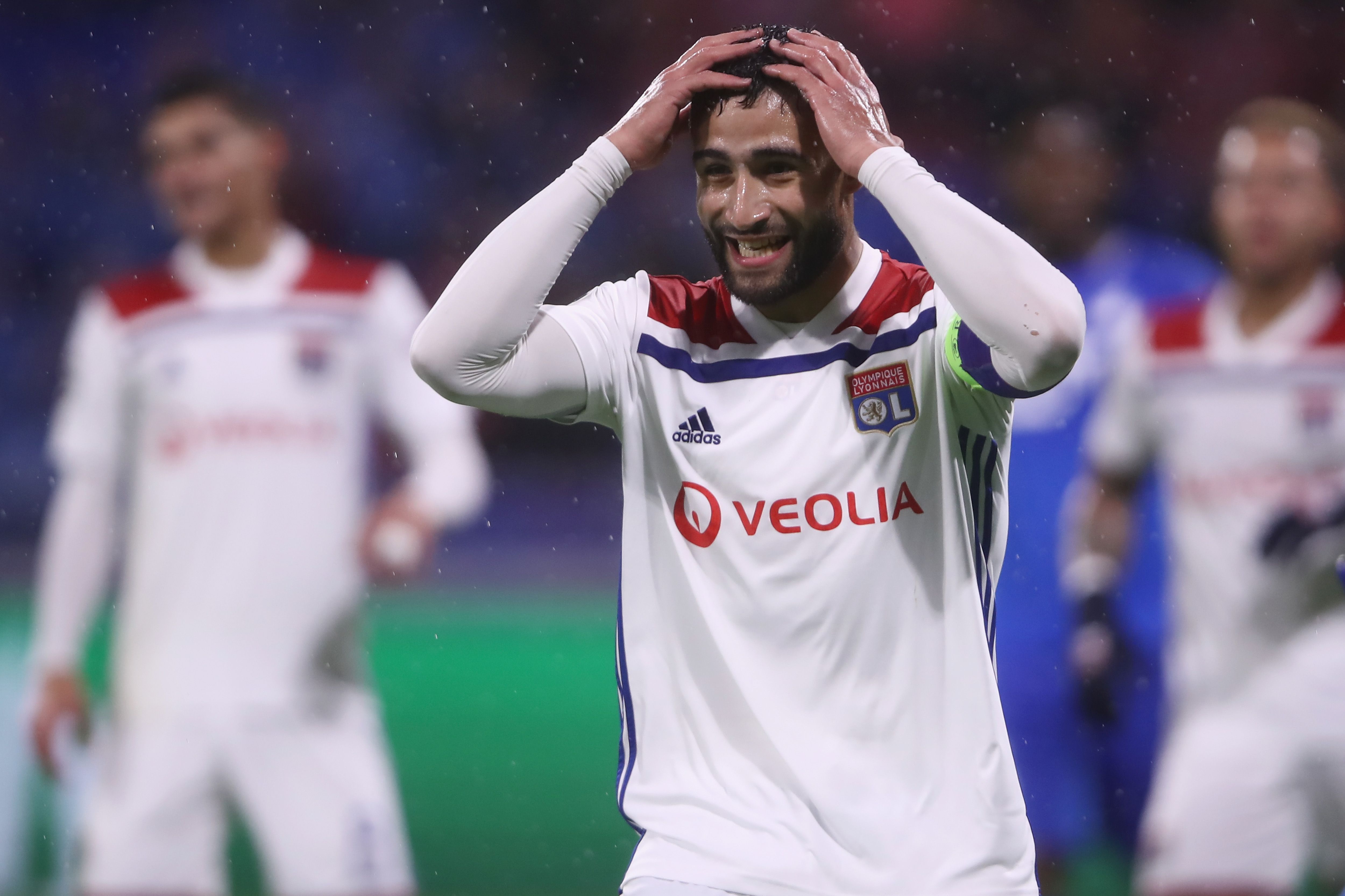 Fekir holds his head while at Lyon in 2018