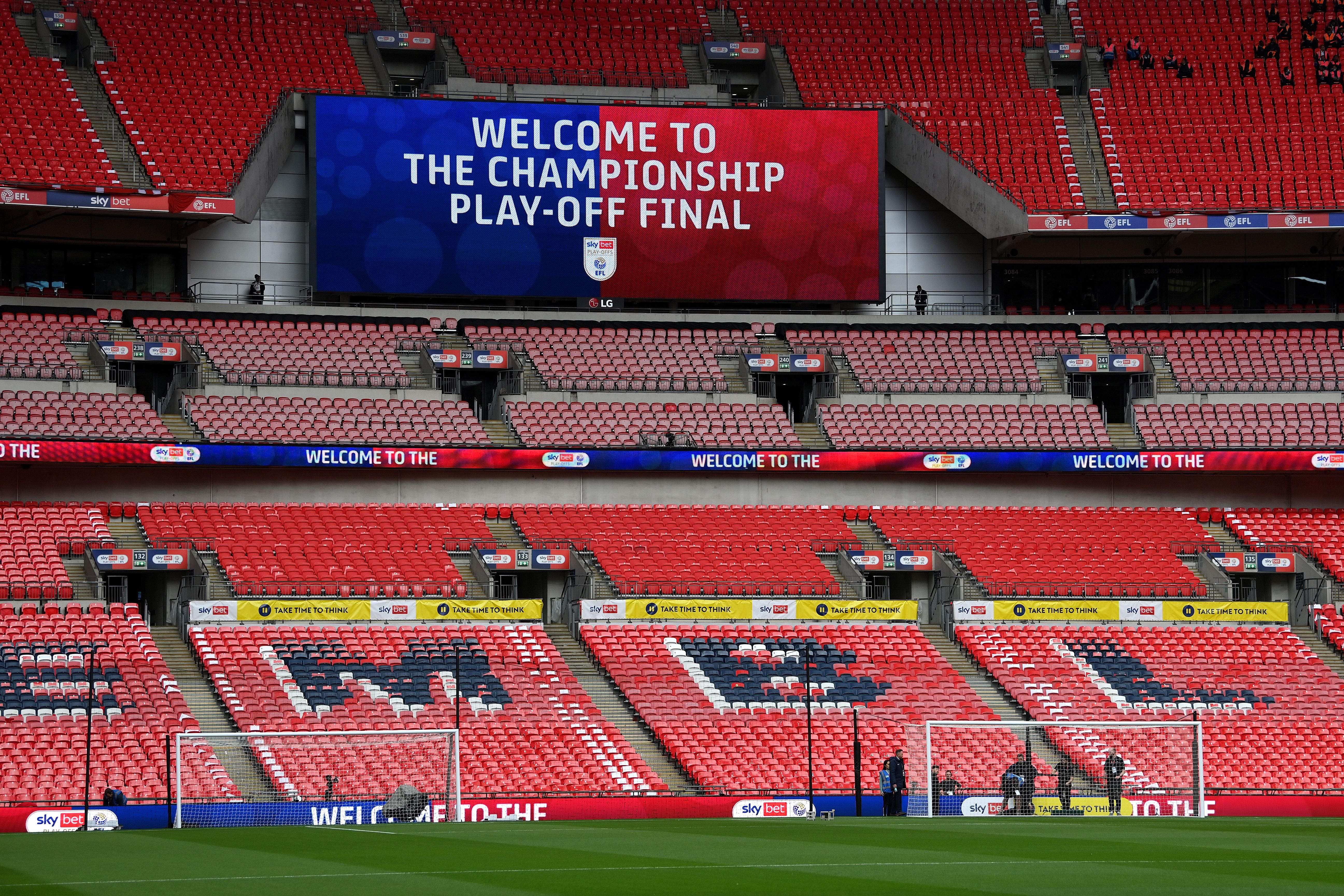 A general view of the stadium ahead of the Sky Bet Championship Play-Off Final match between Huddersfield Town and Nottingham Forest at Wembley Stadium on May 29, 2022 in London, England.