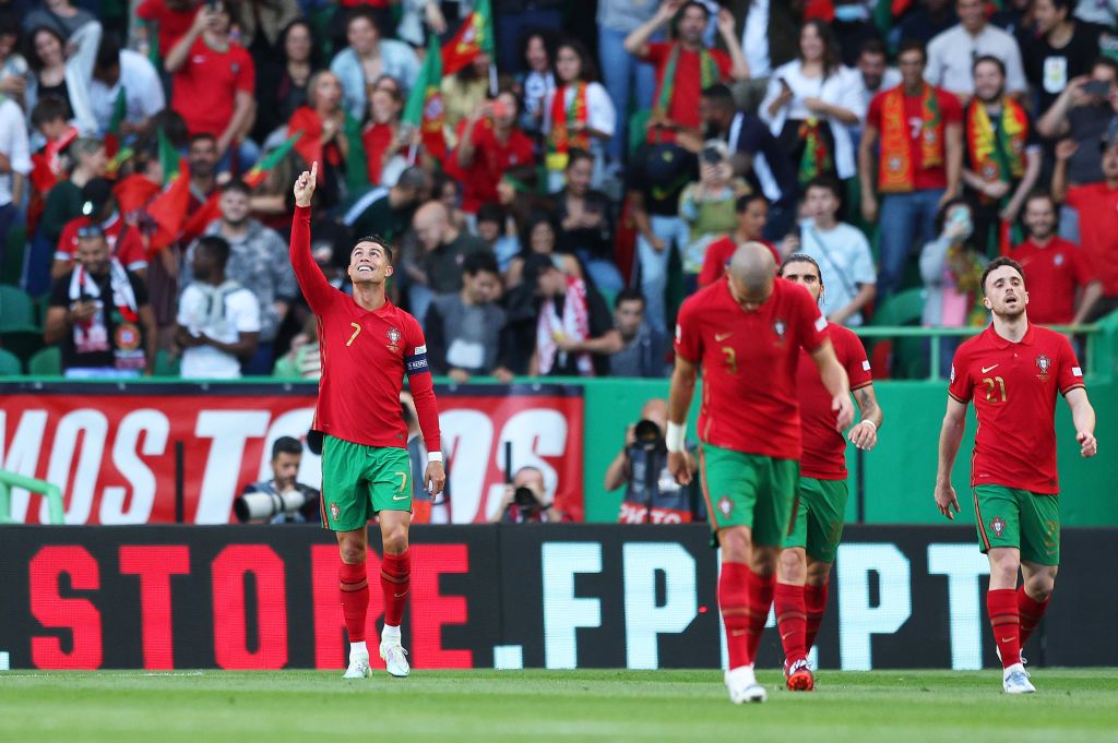 Cristiano Ronaldo celebrating yet another goal for Portugal