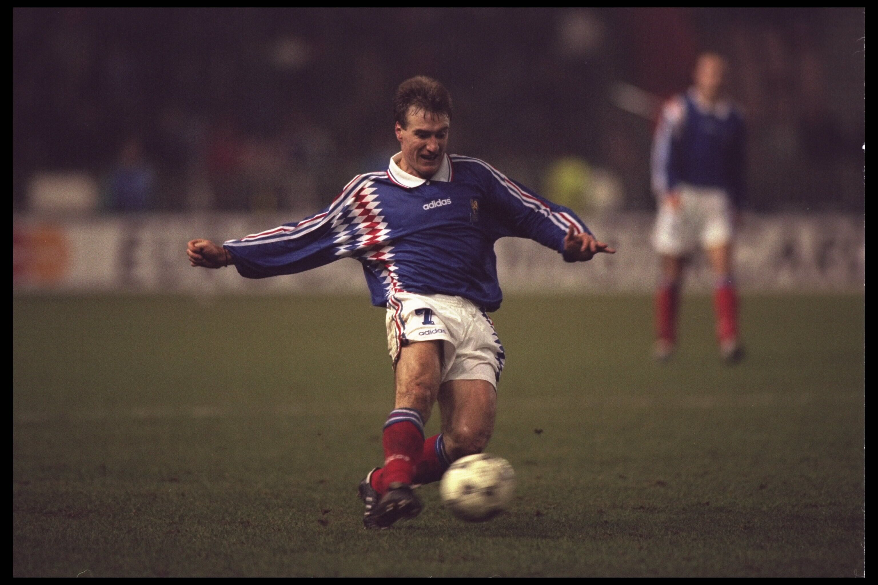 Didier Deschamps in action for France