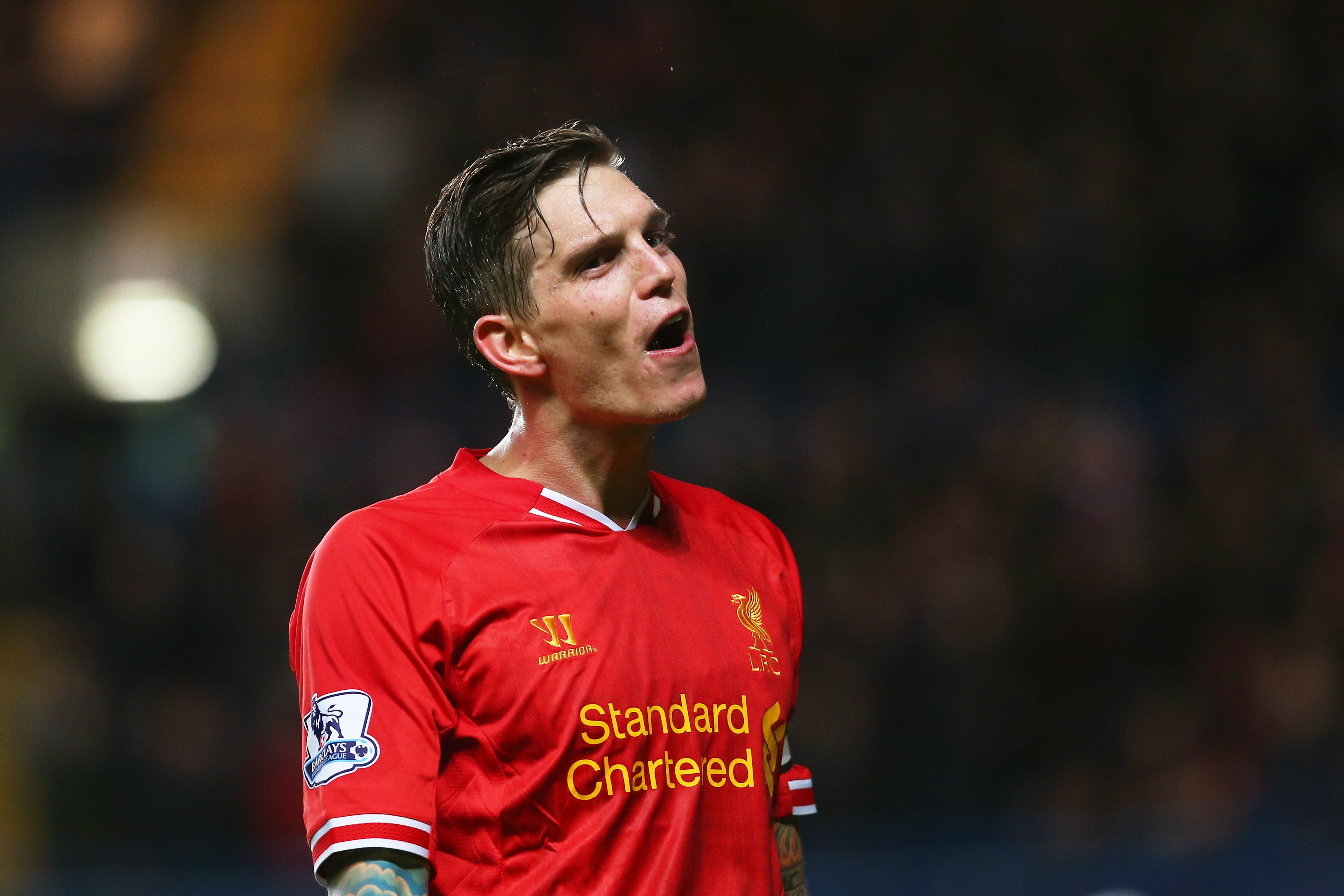 Agger in action for Liverpool in 2013