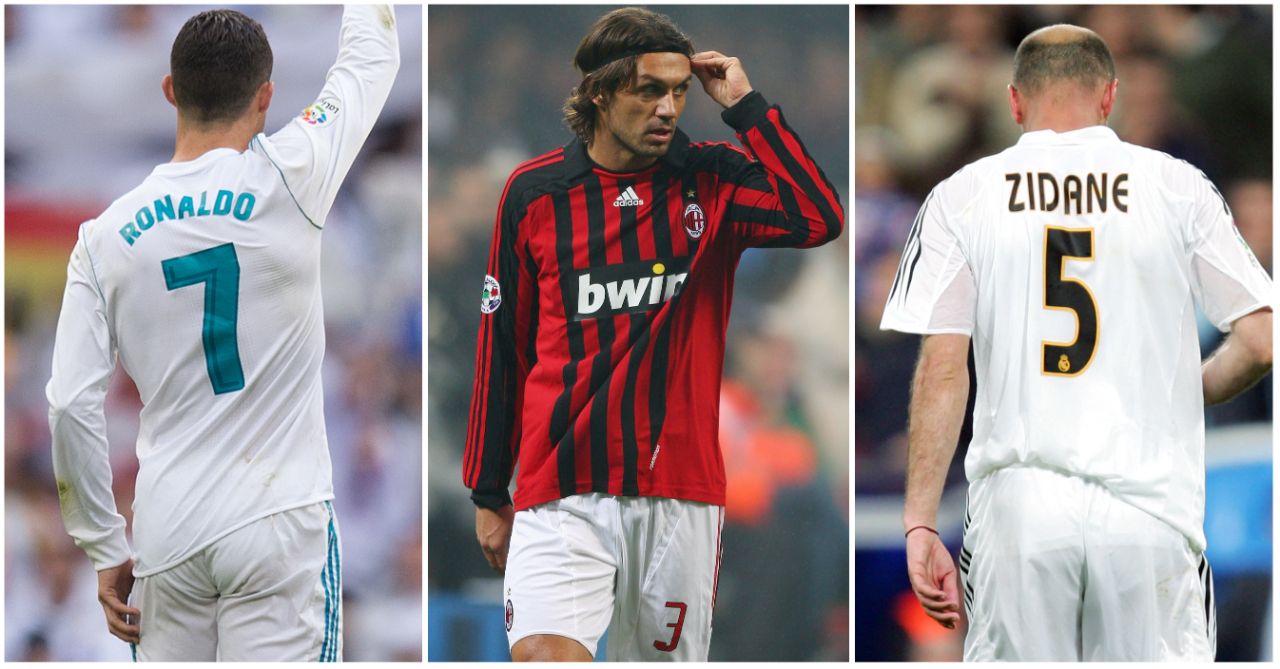 The greatest players to wear each shirt number in football, including  Lionel Messi no.10 and Cristiano Ronaldo no.7