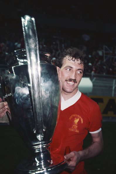 Kennedy lifts the European Cup.