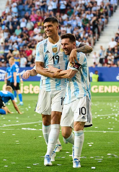 Argentina's Messi celebrates.