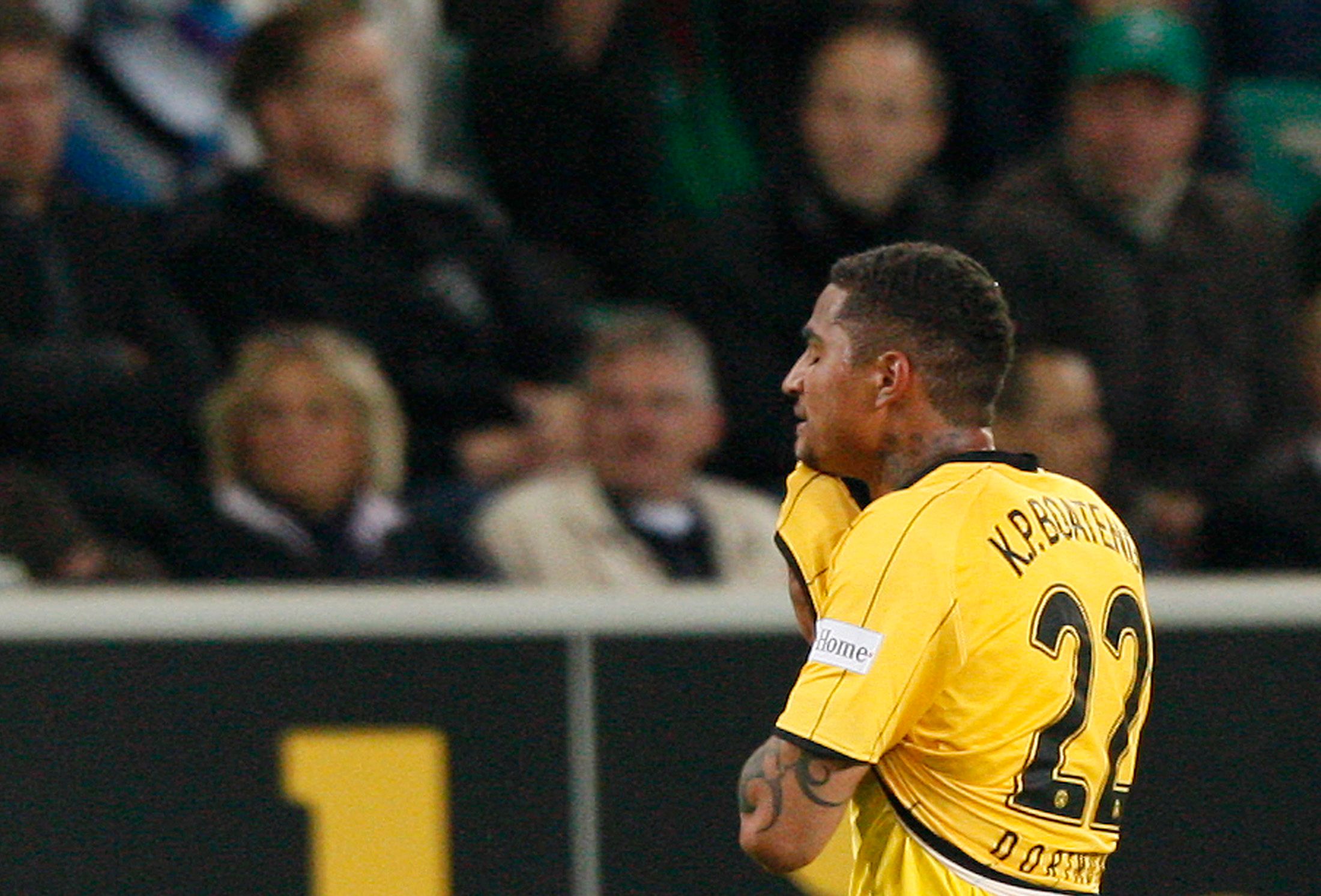 Boateng is sent off for Dortmund.