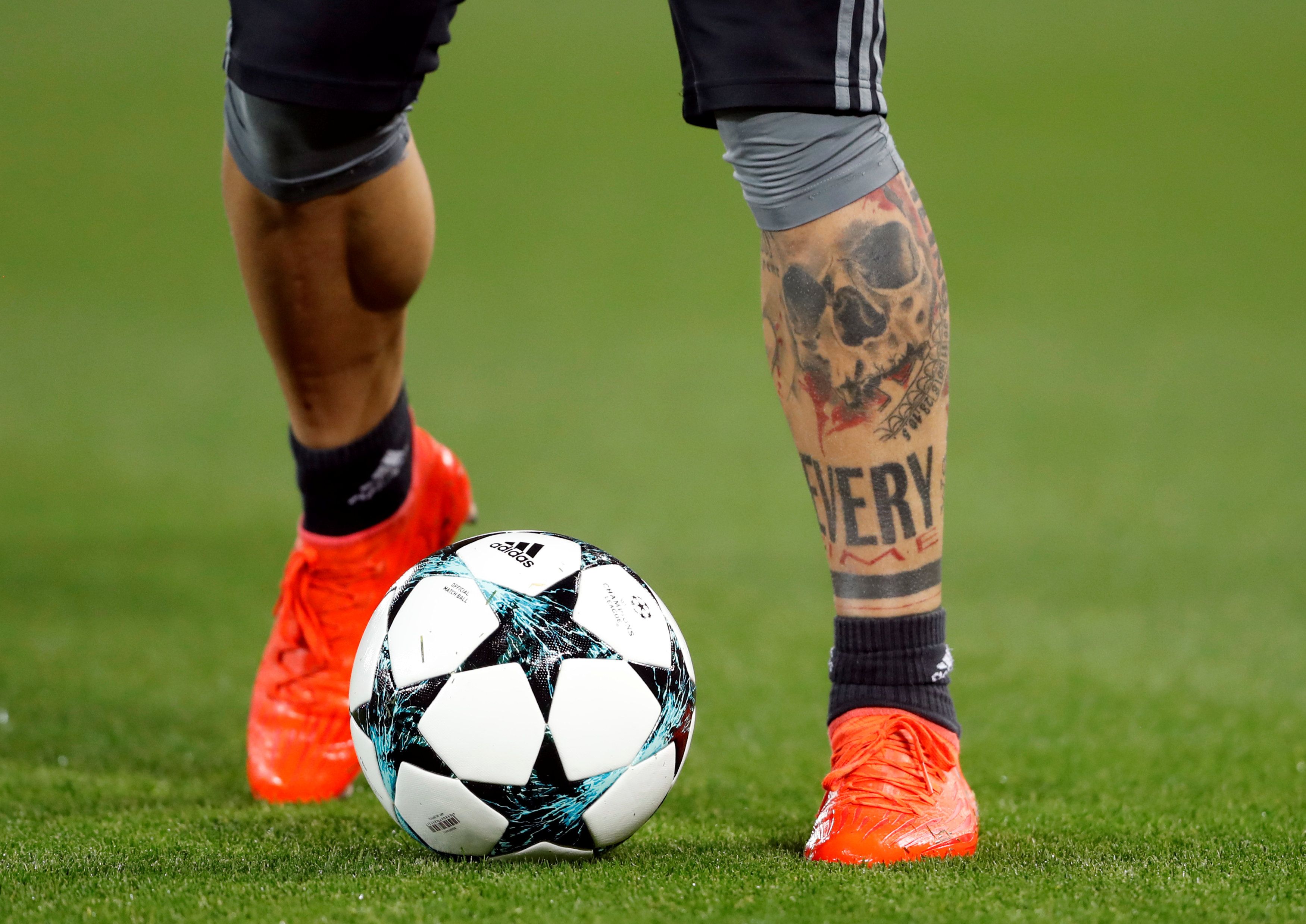 A footballer's tattoo.