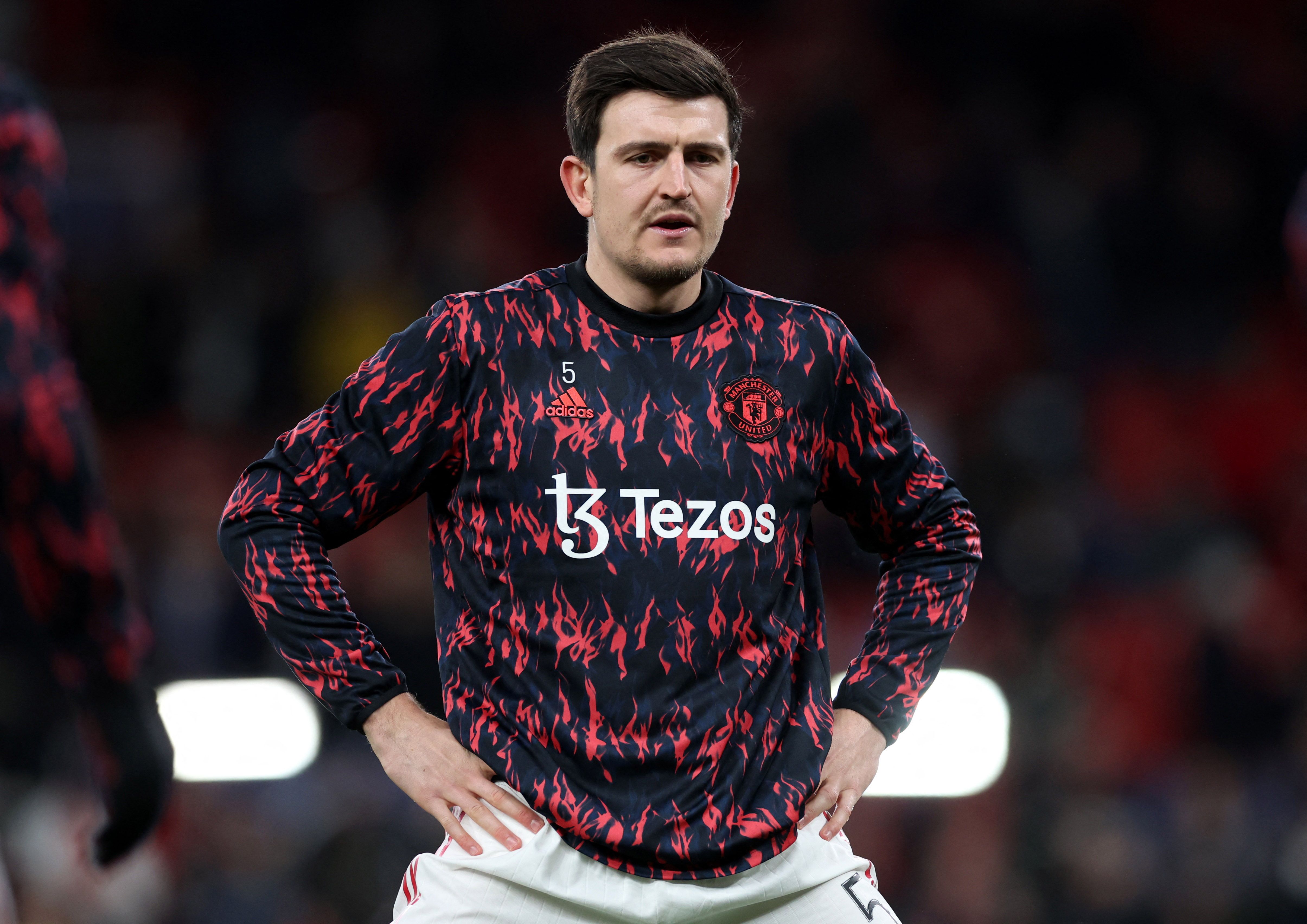 Man Utd's Maguire at Old Trafford.