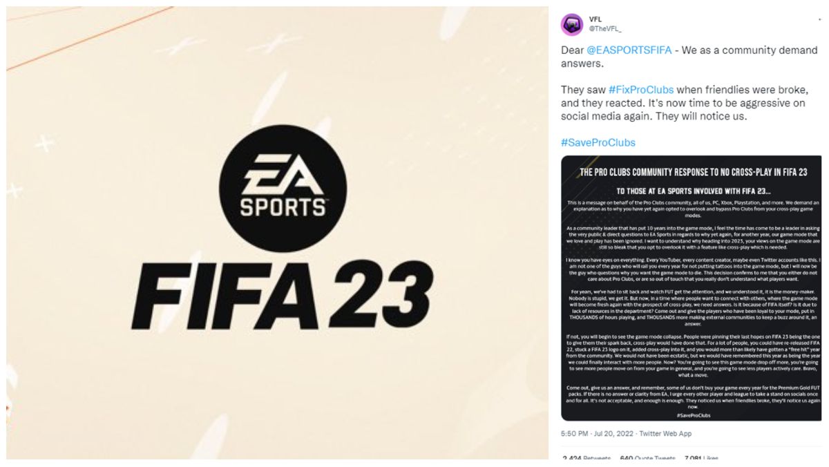 EA makes promise to FIFA 23 players over Pro Clubs cross-play - Dexerto