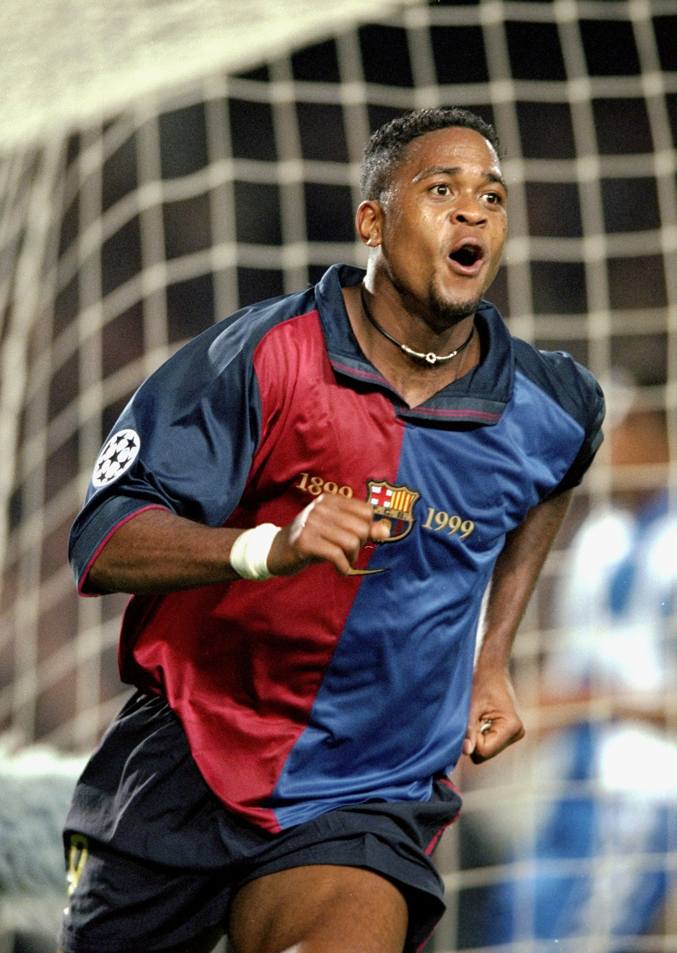 Patrick Kluivert with Barcelona