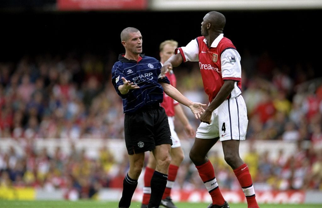Patrick Vieira clashes with Roy Keane in Arsenal vs Man United