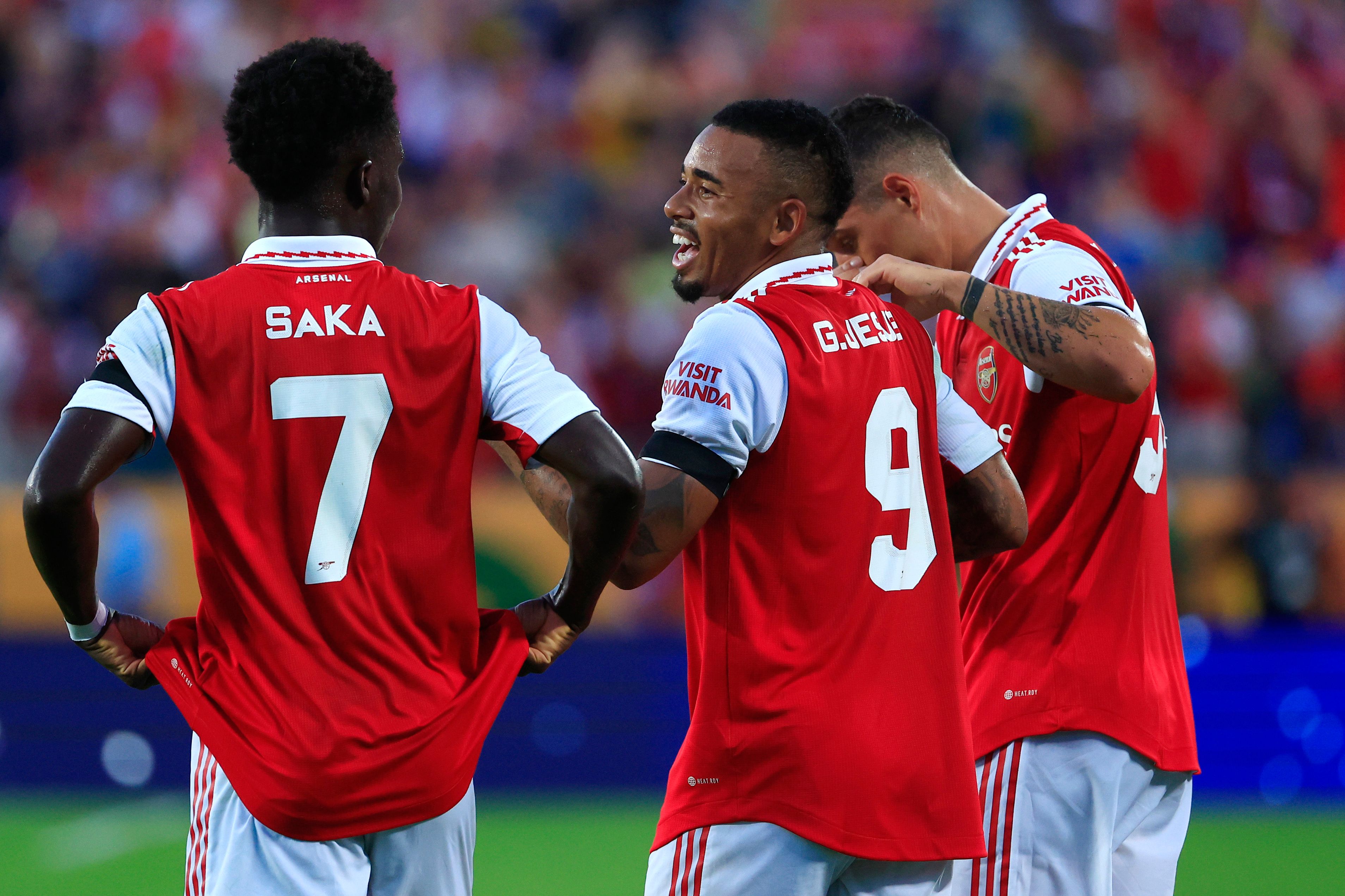 Saka, Martinelli and Jesus for Arsenal