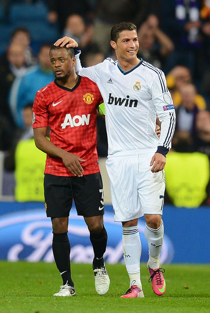 Patrice Evra &amp; Cristiano Ronaldo after Real Madrid vs Man Utd