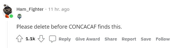 A Reddit comment in response to Mamelodi Sundowns' time wasting video