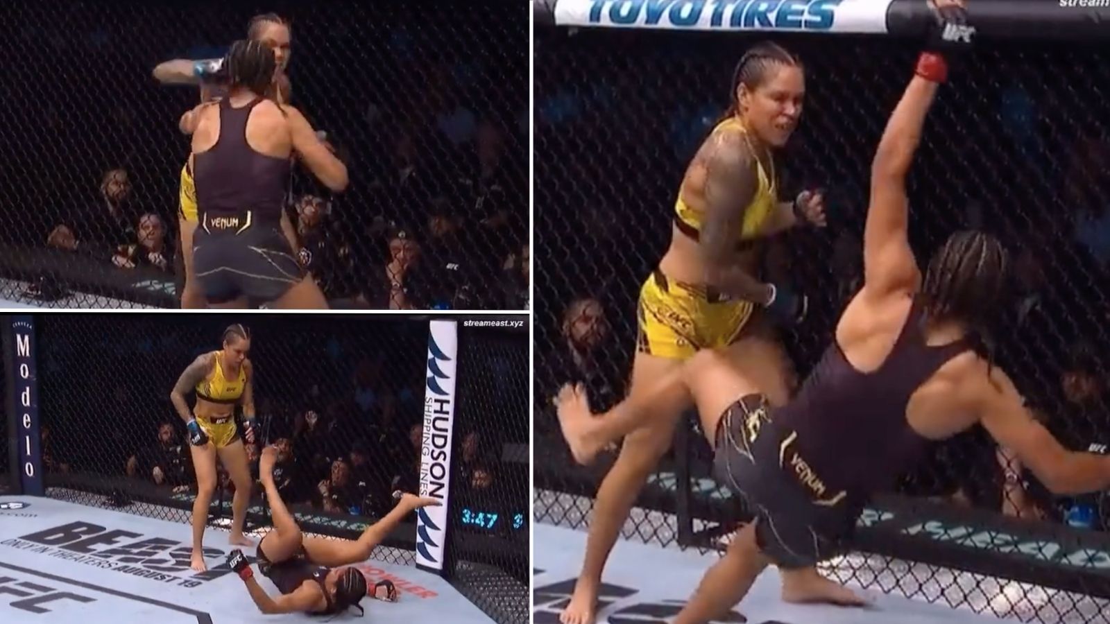 UFC 277 Amanda Nunes right-hook on Julianna Pena in slow motion is so brutal