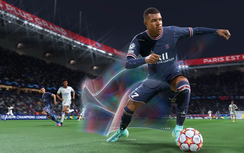 Mbappe runs with ball in FIFA