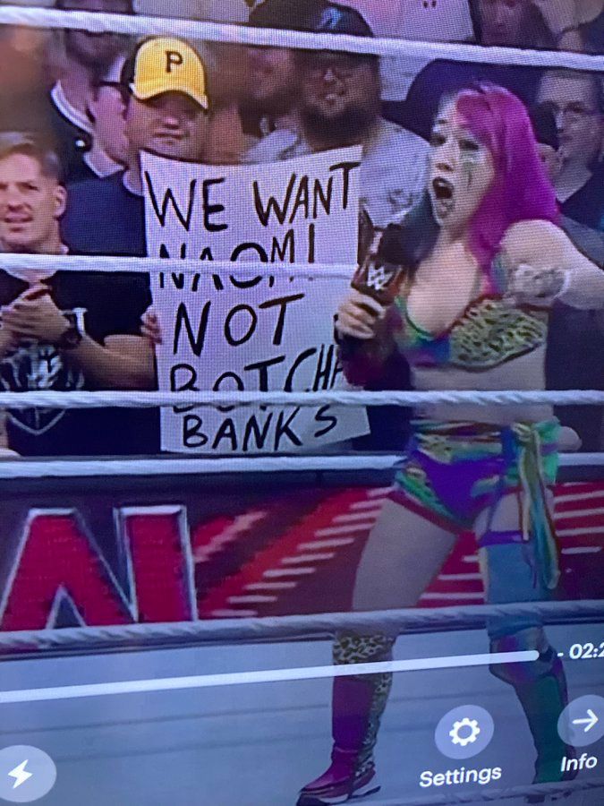 The rude &amp; brutal Sasha Banks sign WWE officials had to confiscate on Raw