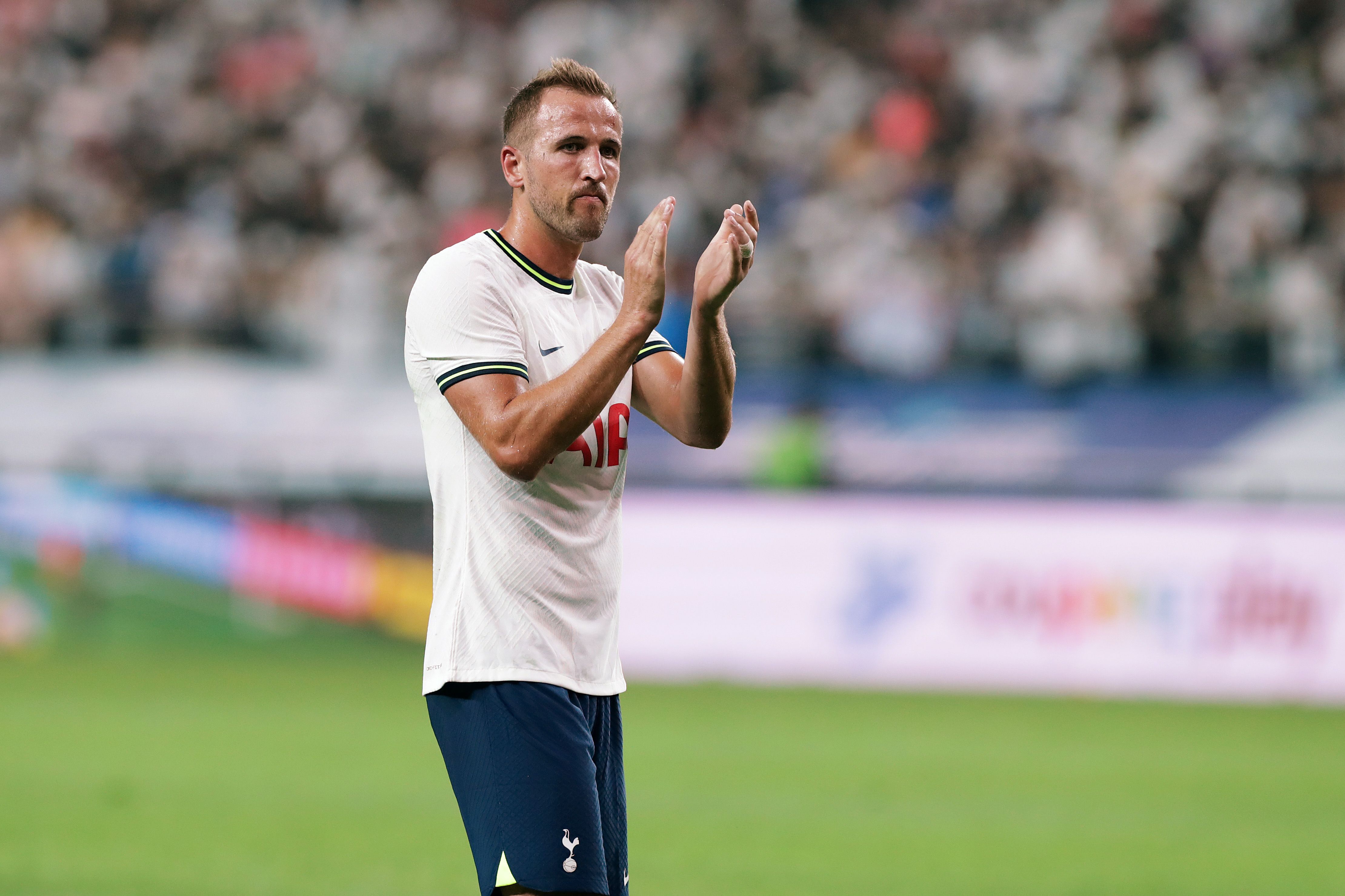 Harry Kane of Tottenham Hotspur waves to the fans