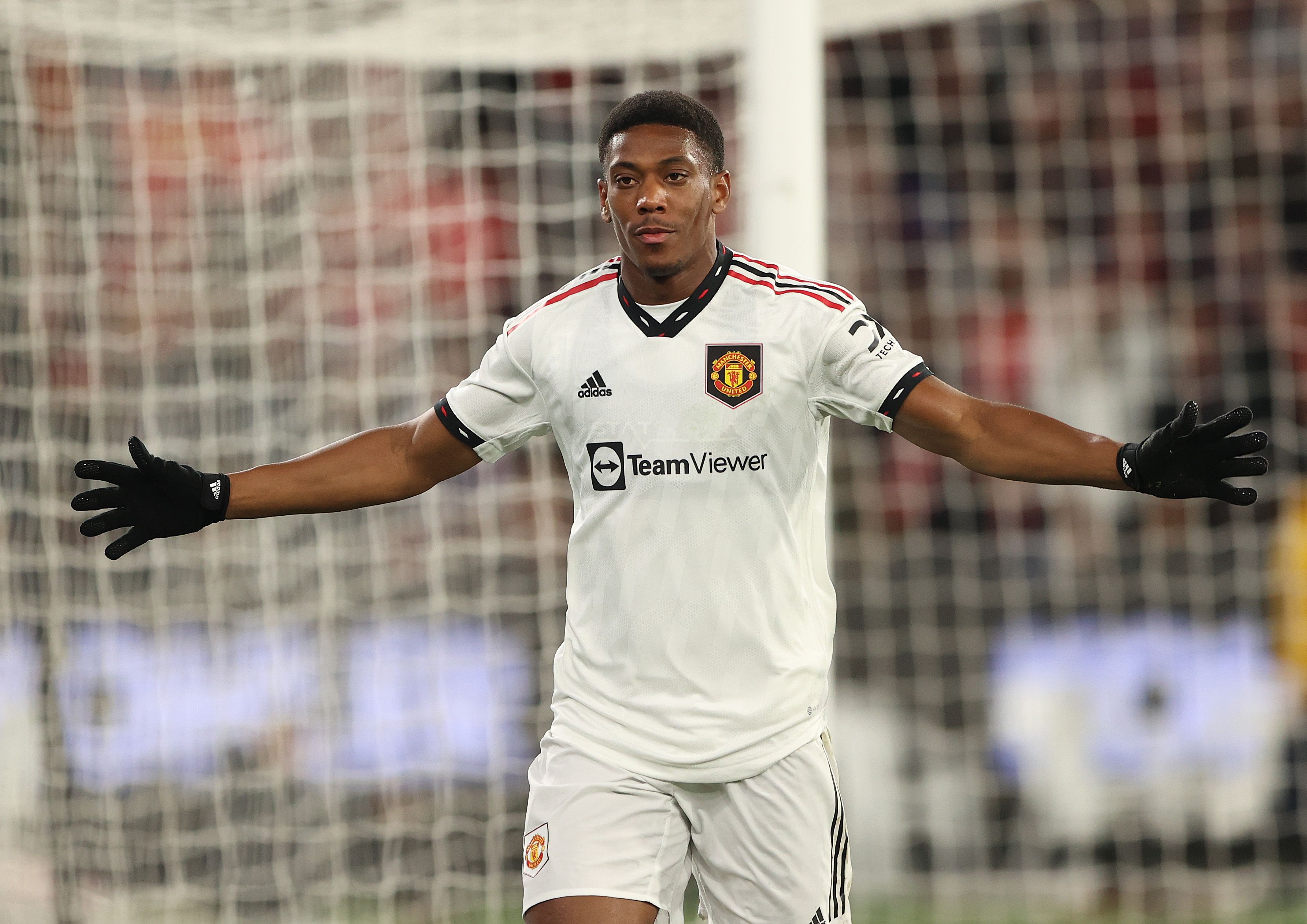 Anthony Martial of Manchester United celebrates after scoring a goal
