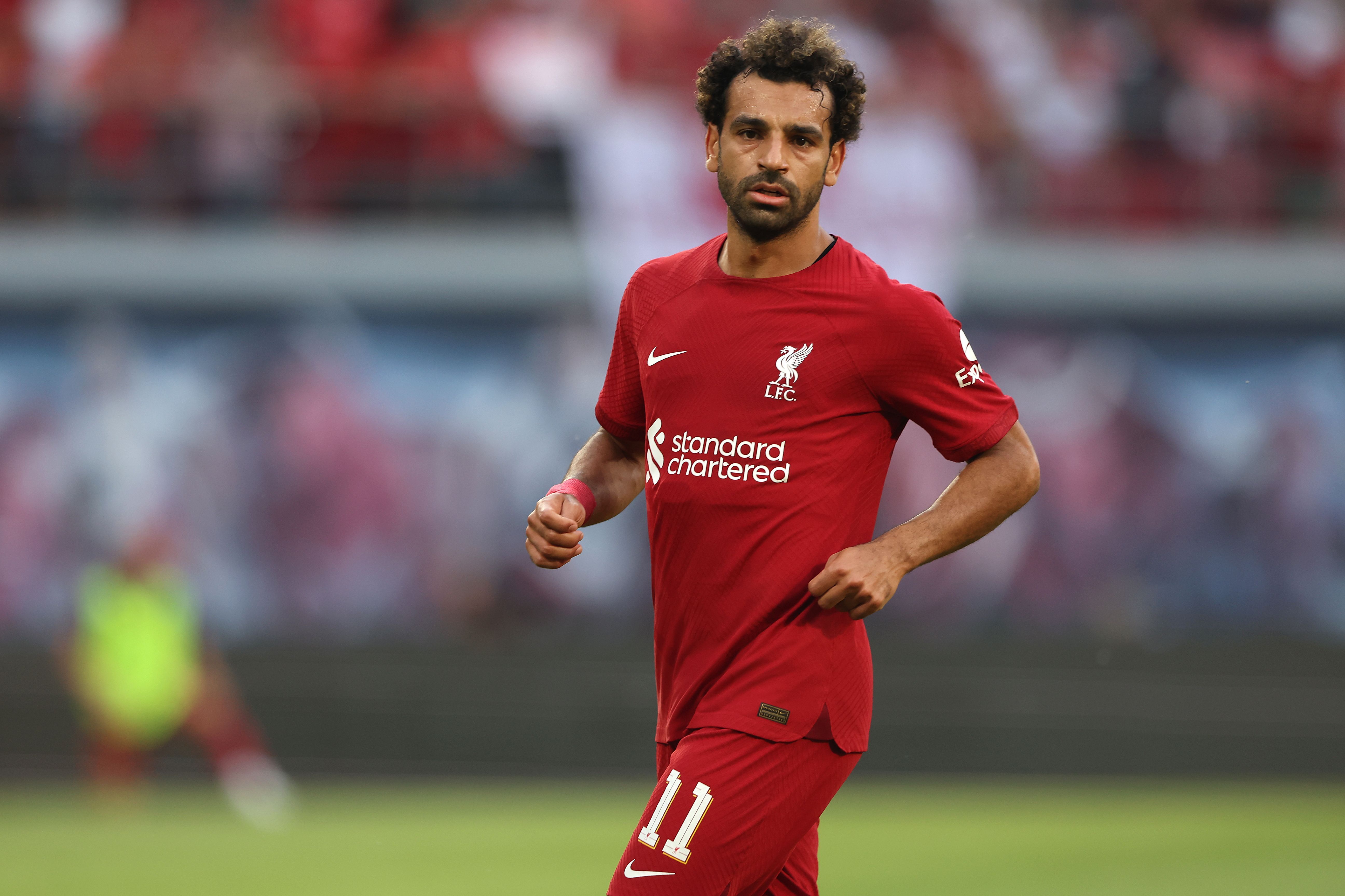Mohamed Salah of Liverpool looks on 
