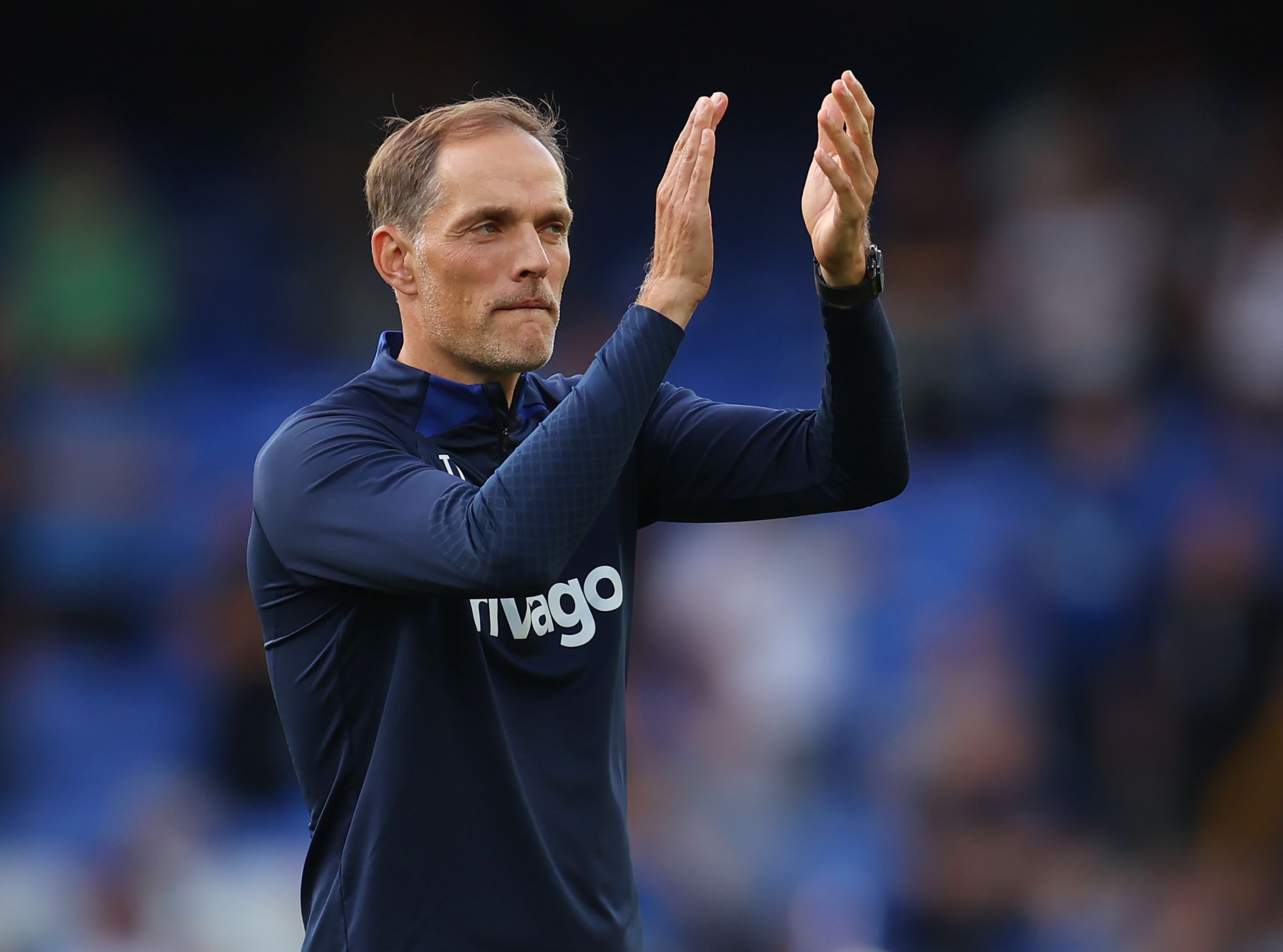  Thomas Tuchel, Manager of Chelsea, applauds their fans
