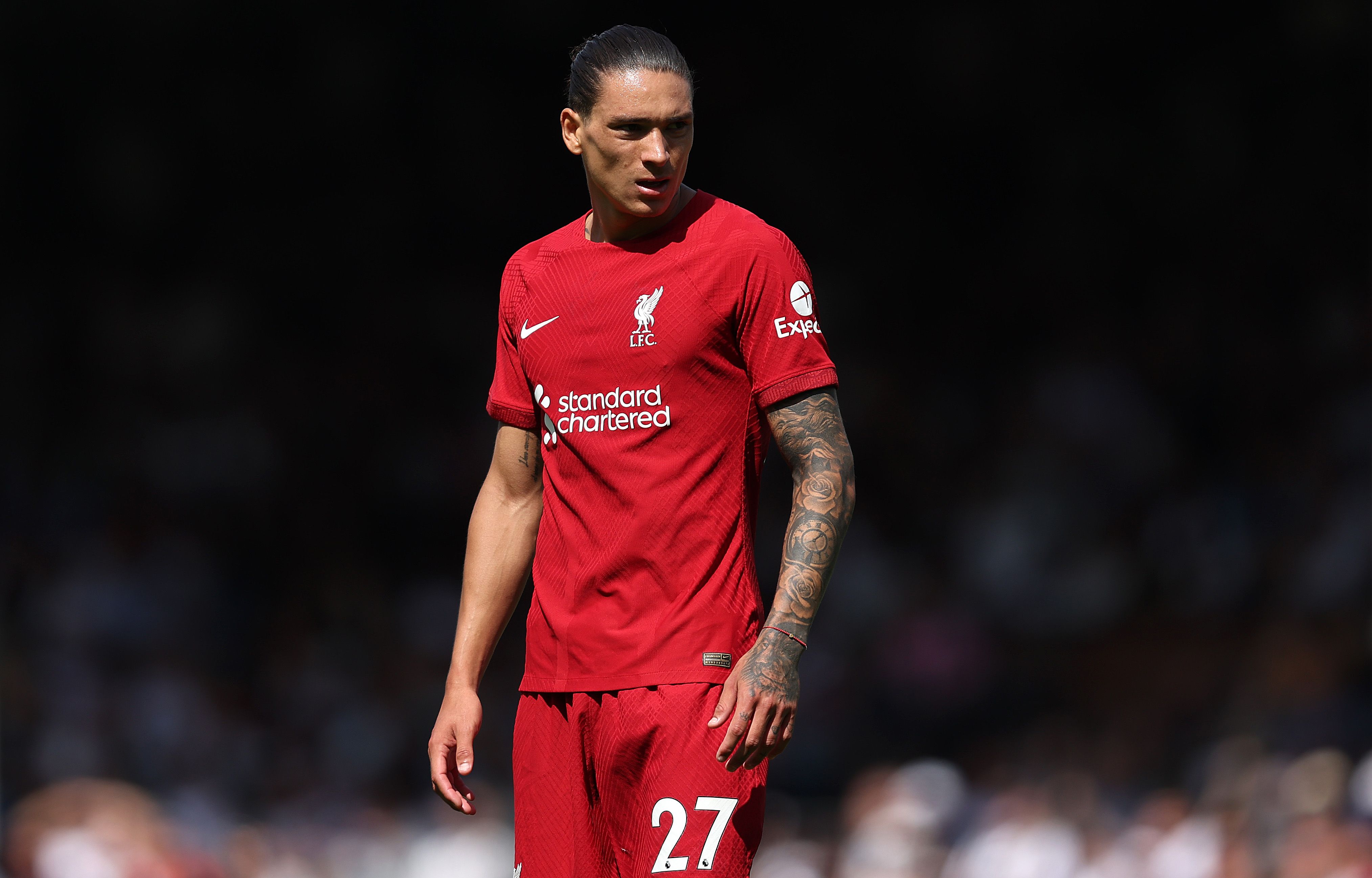Darwin Nunez of Liverpool during the Premier League match between Fulham FC and Liverpool FC