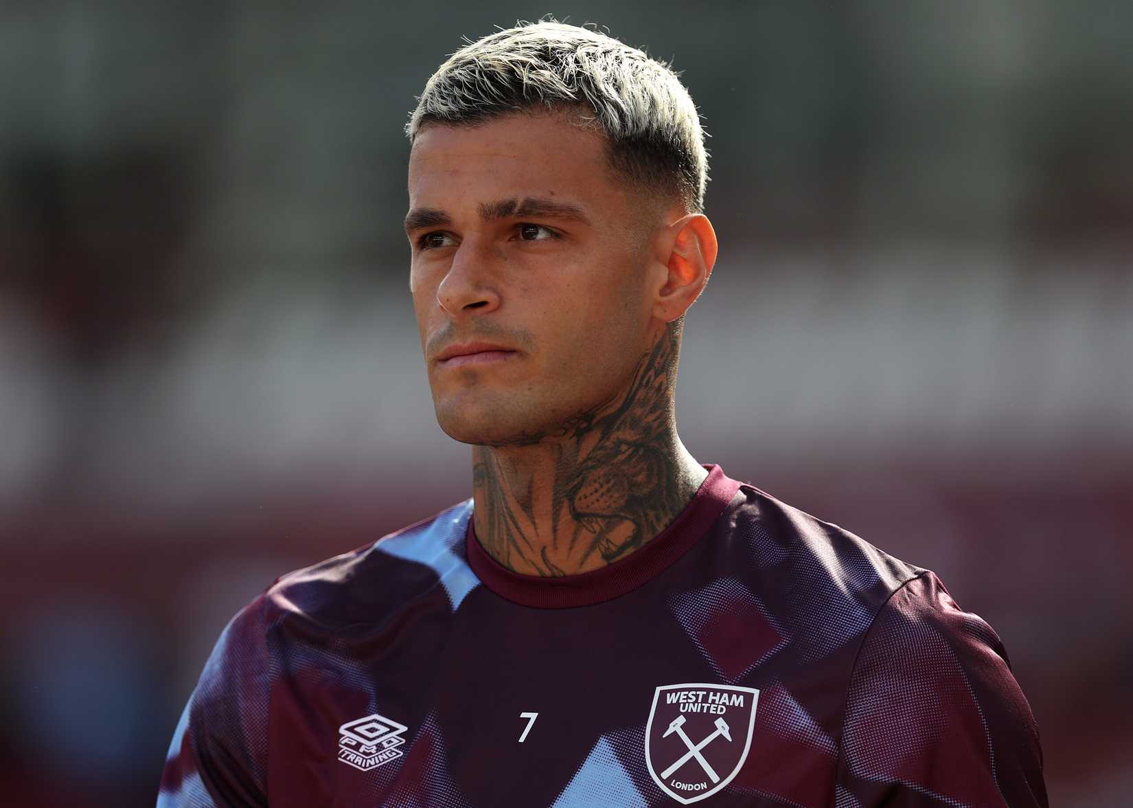  Gianluca Scamacca of West Ham looks on 