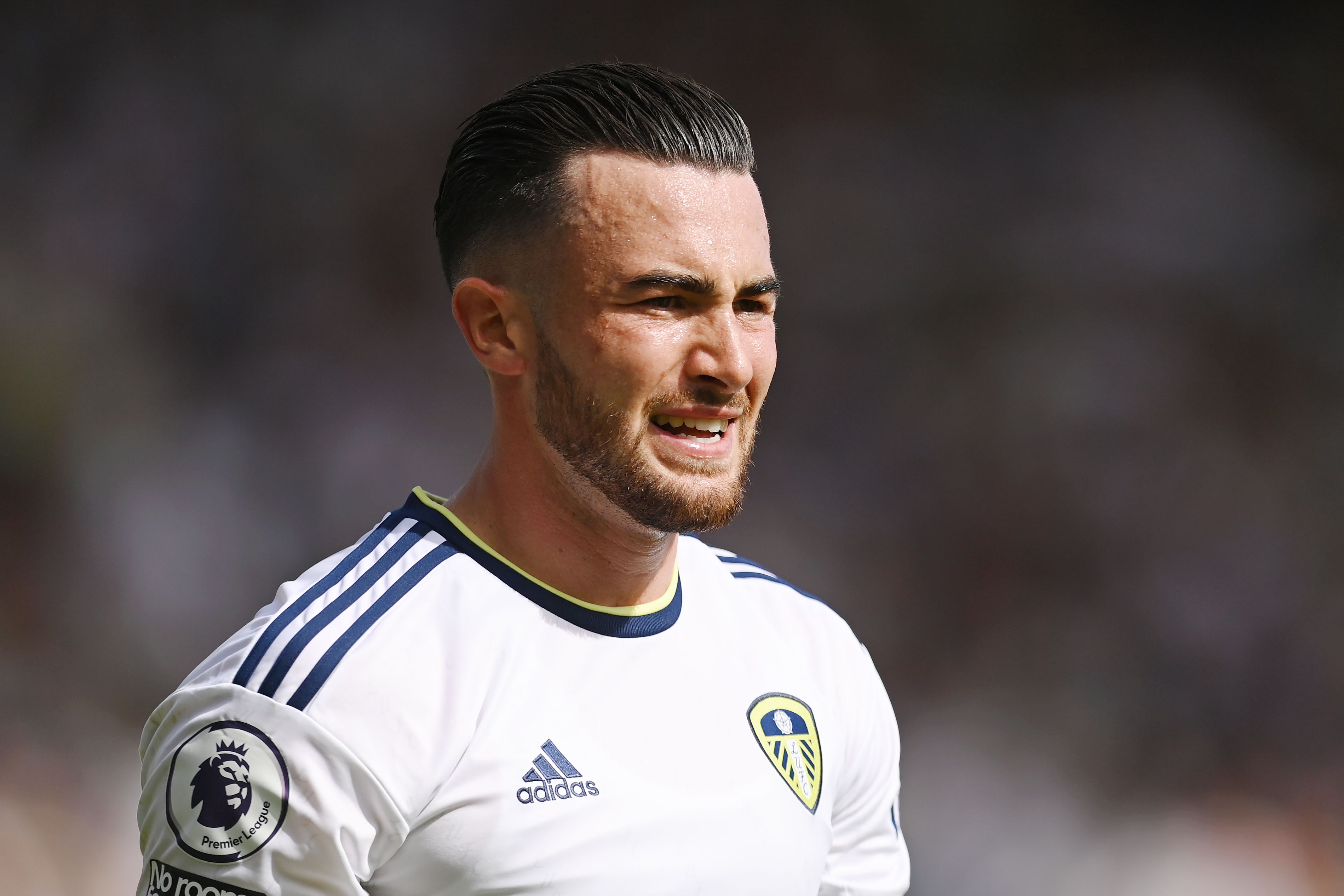 Jack Harrison of Leeds in action during the Premier League match 