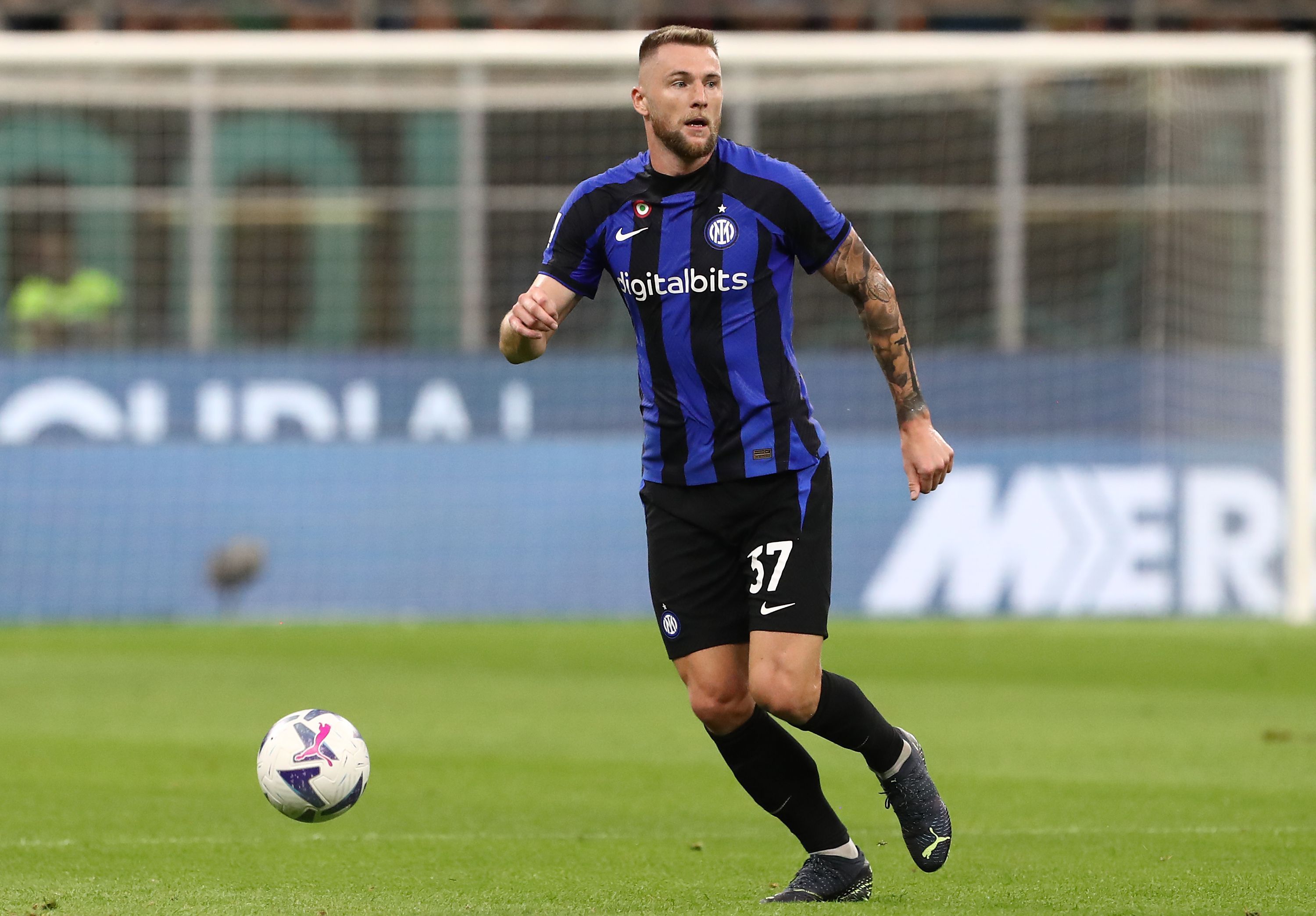 Milan Skriniar of FC Internazionale in action during the Serie A match