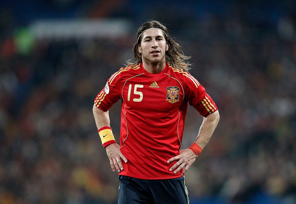 Sergio Ramos in action for Spain