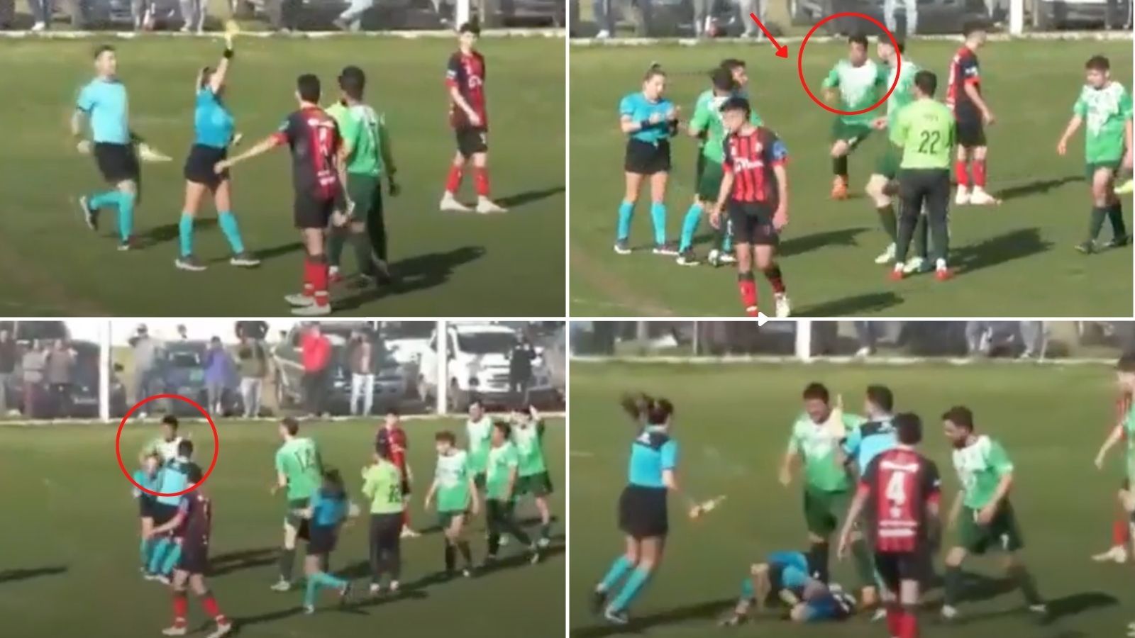 Male footballer arrested after punching female referee who showed yellow card