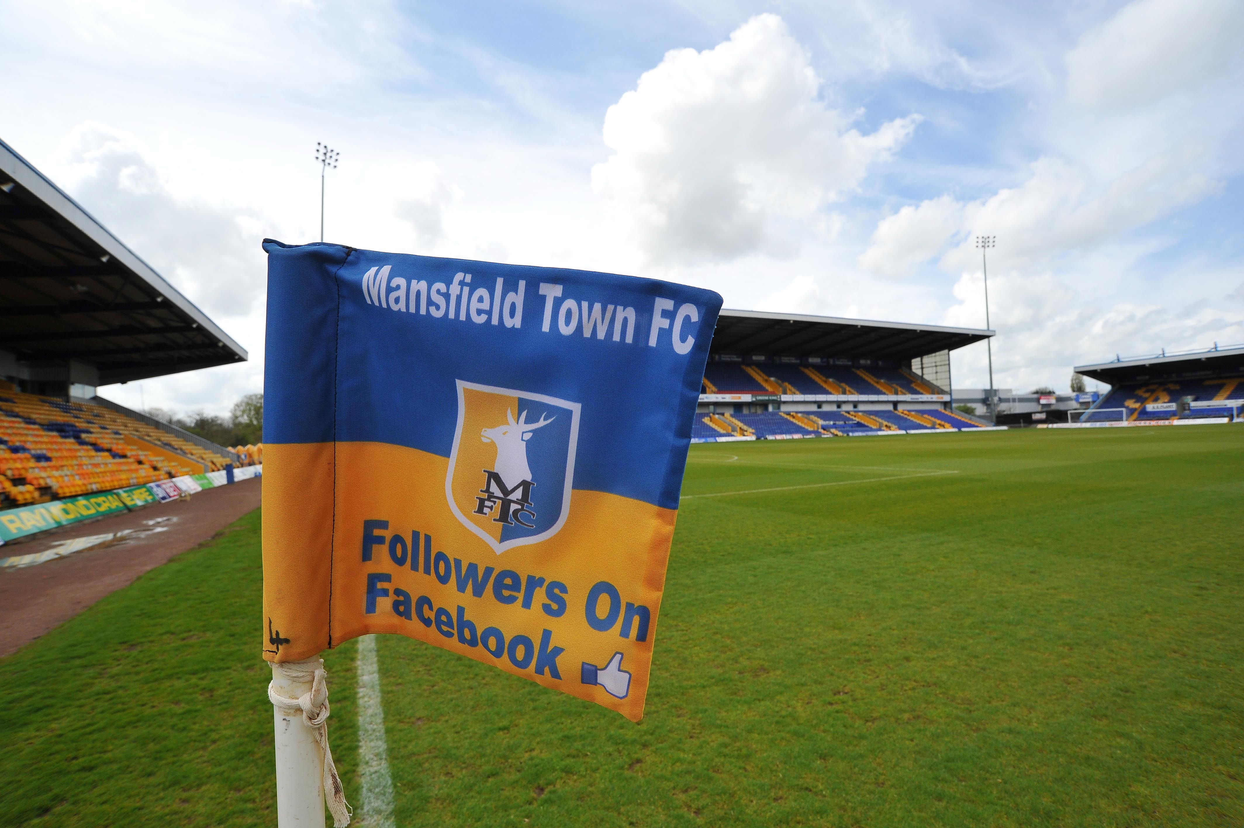 Mansfield's badge on a corner flag.