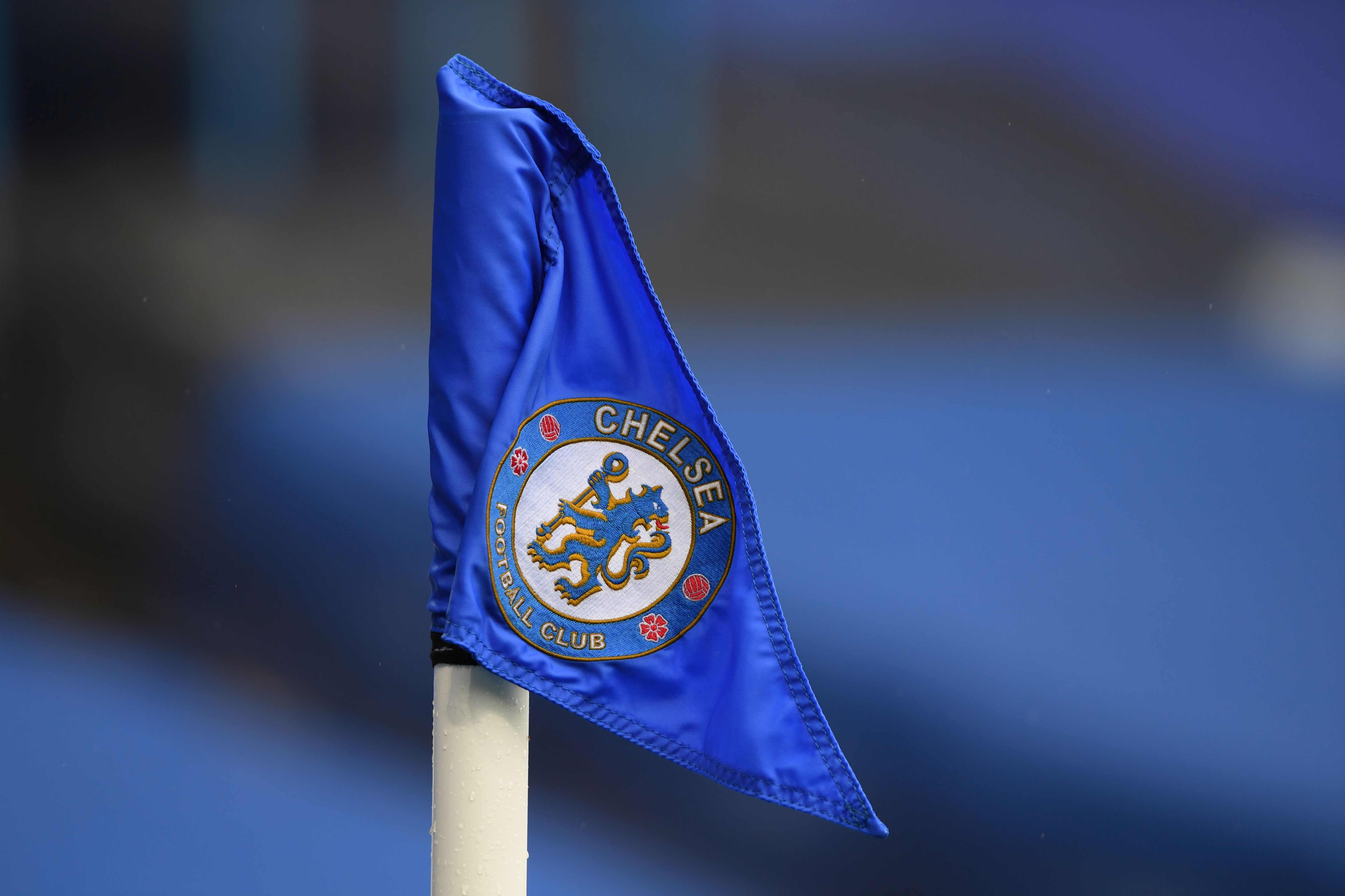 Chelsea's badge on a corner flag.
