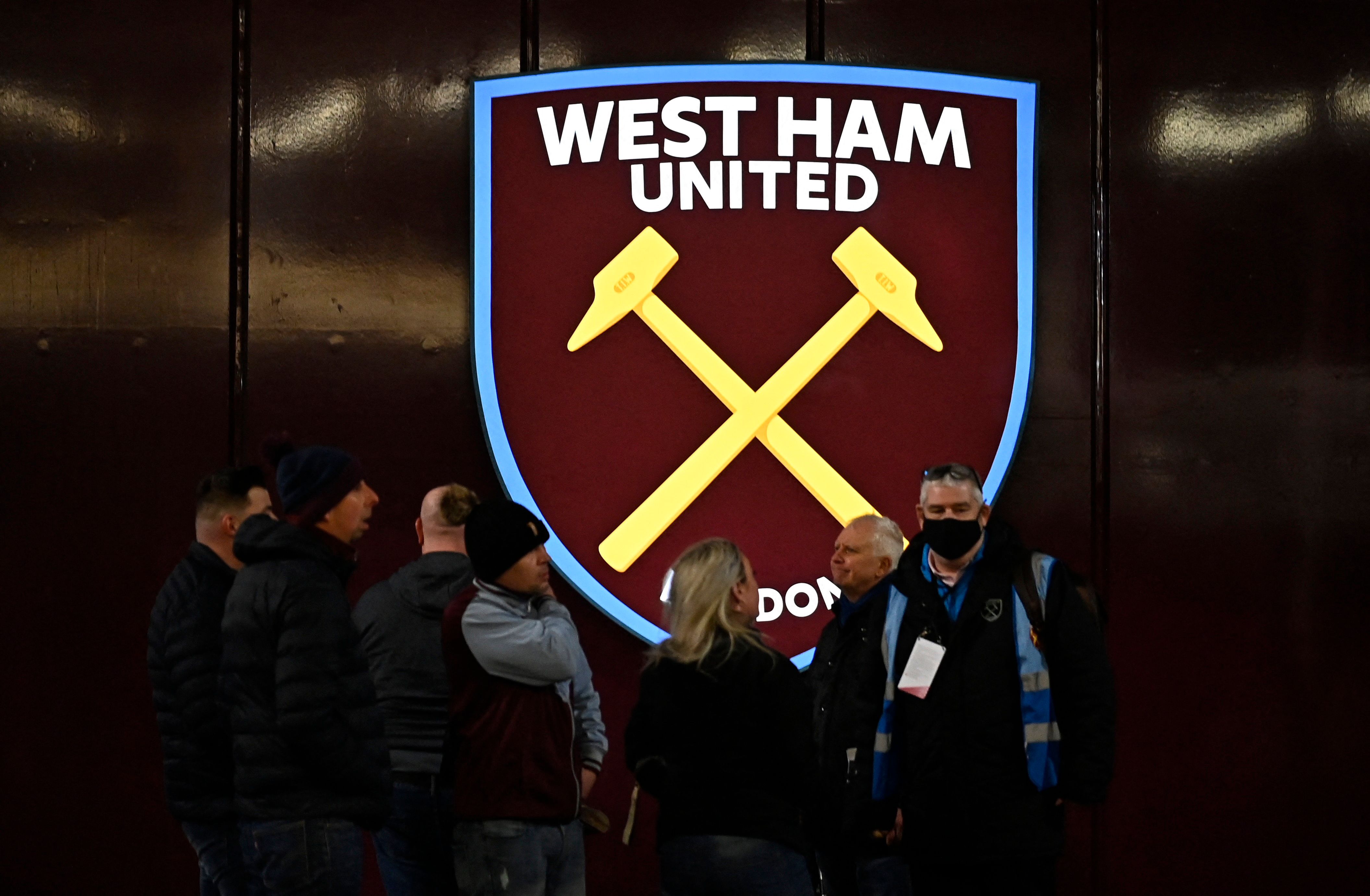 West Ham's badge on a match day.