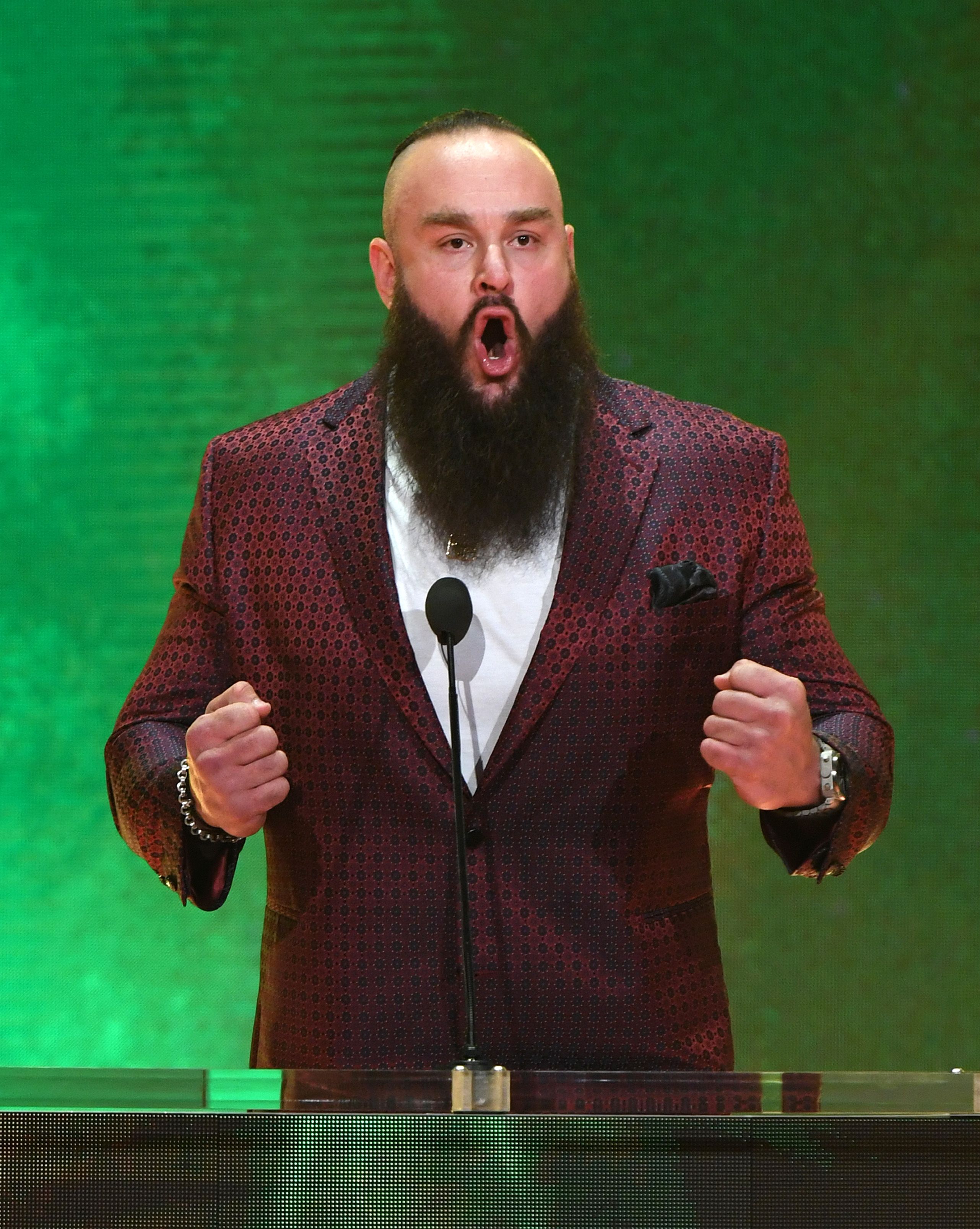 Braun Strowman at a WWE press conference