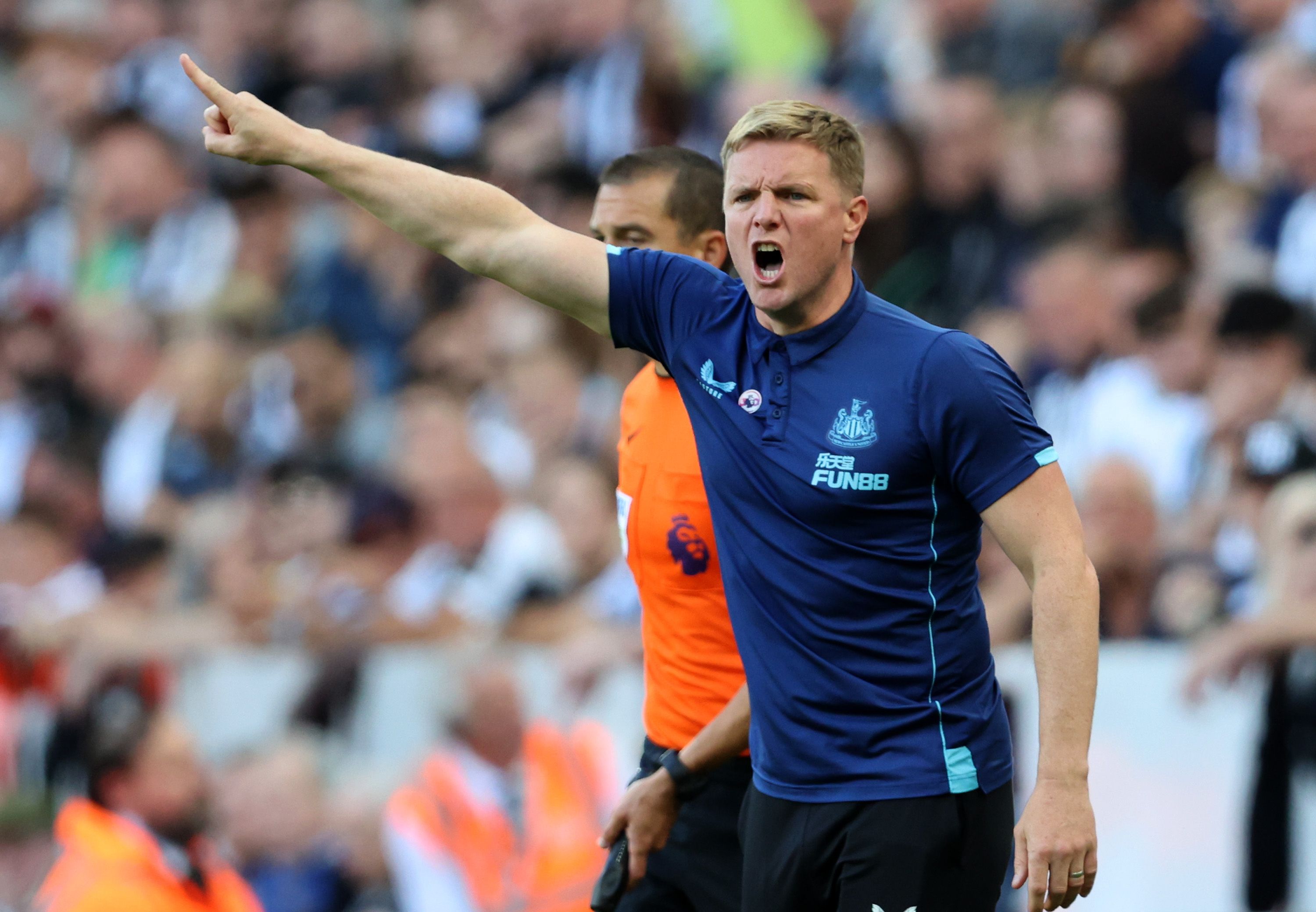  Eddie Howe, Manager of Newcastle United reacts 
