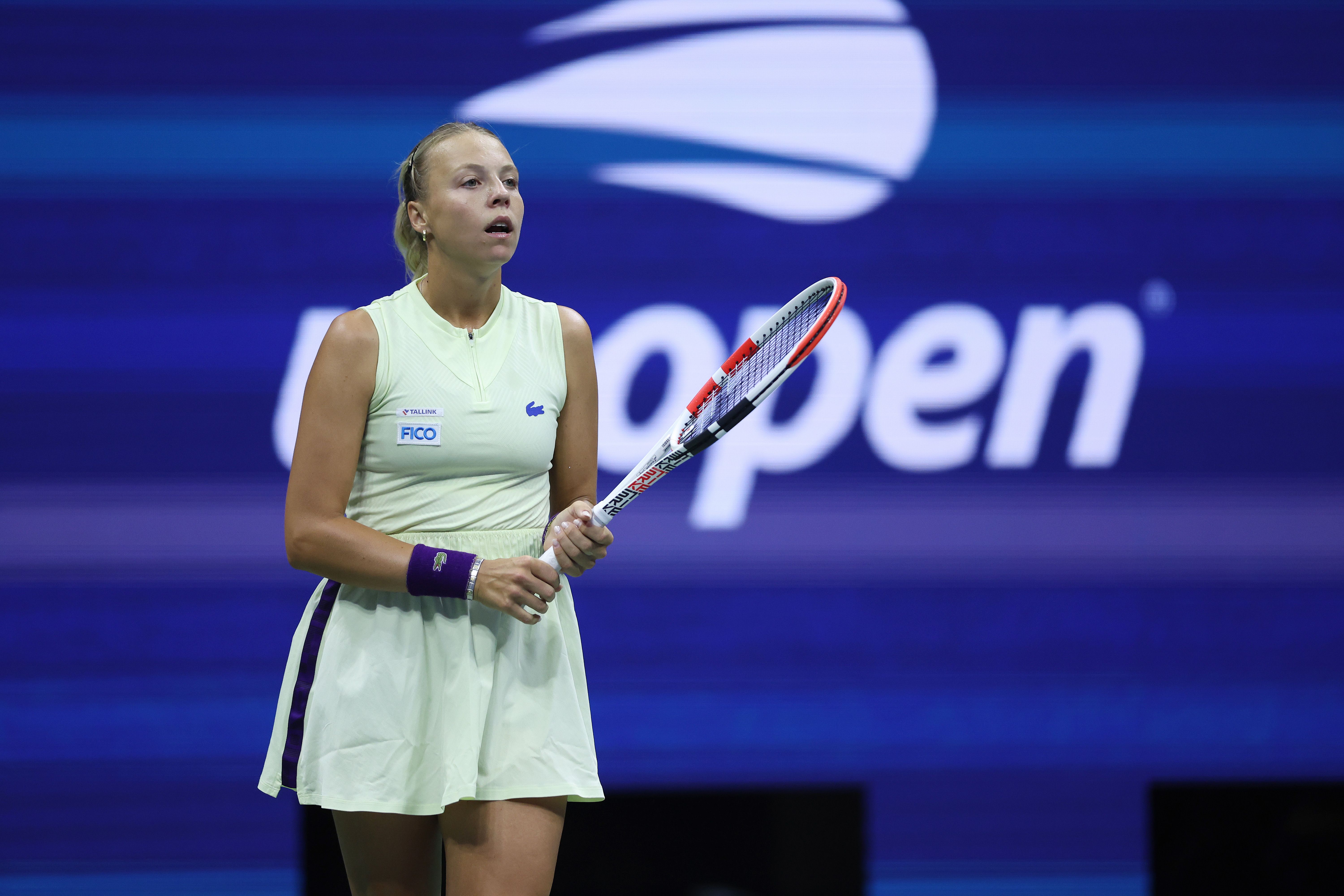 Tennis star Anett Kontaveit playing at the US Open