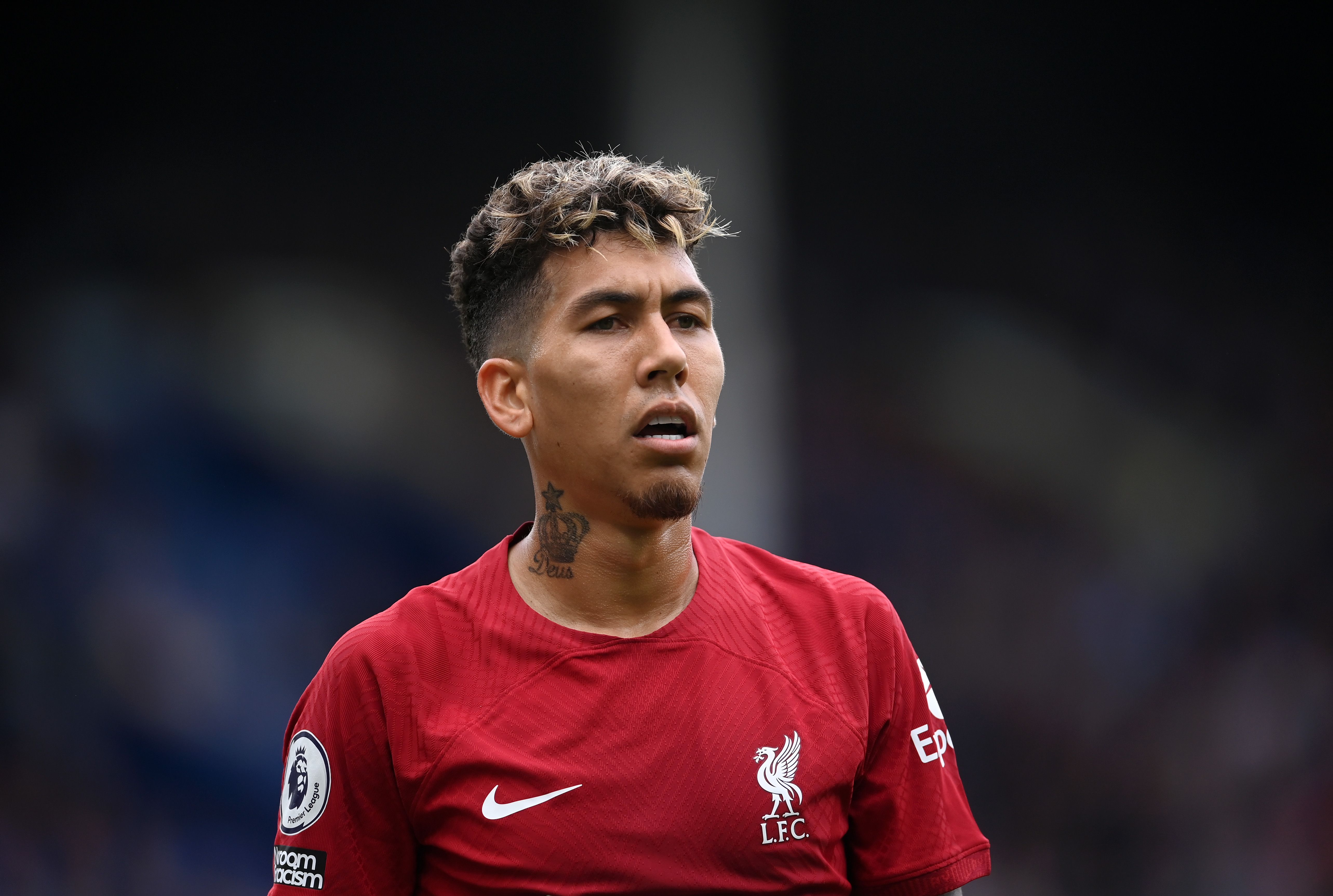 Roberto Firmino of Liverpool looks on during the Premier League match