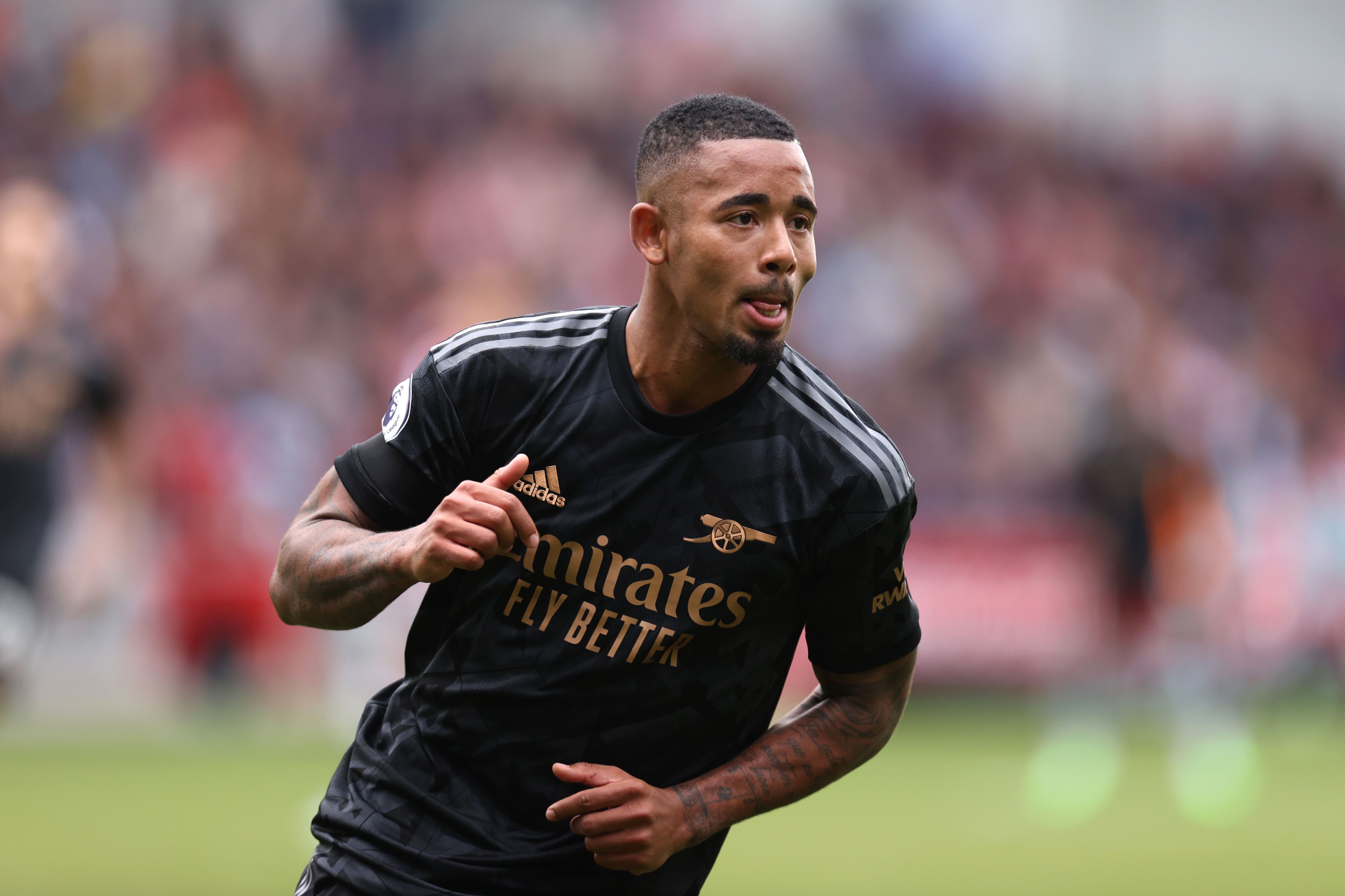 Gabriel Jesus in action with Arsenal