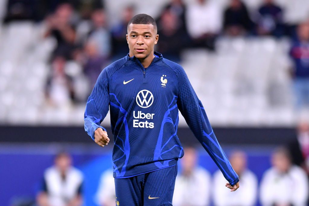 Kylian Mbappe in action for France