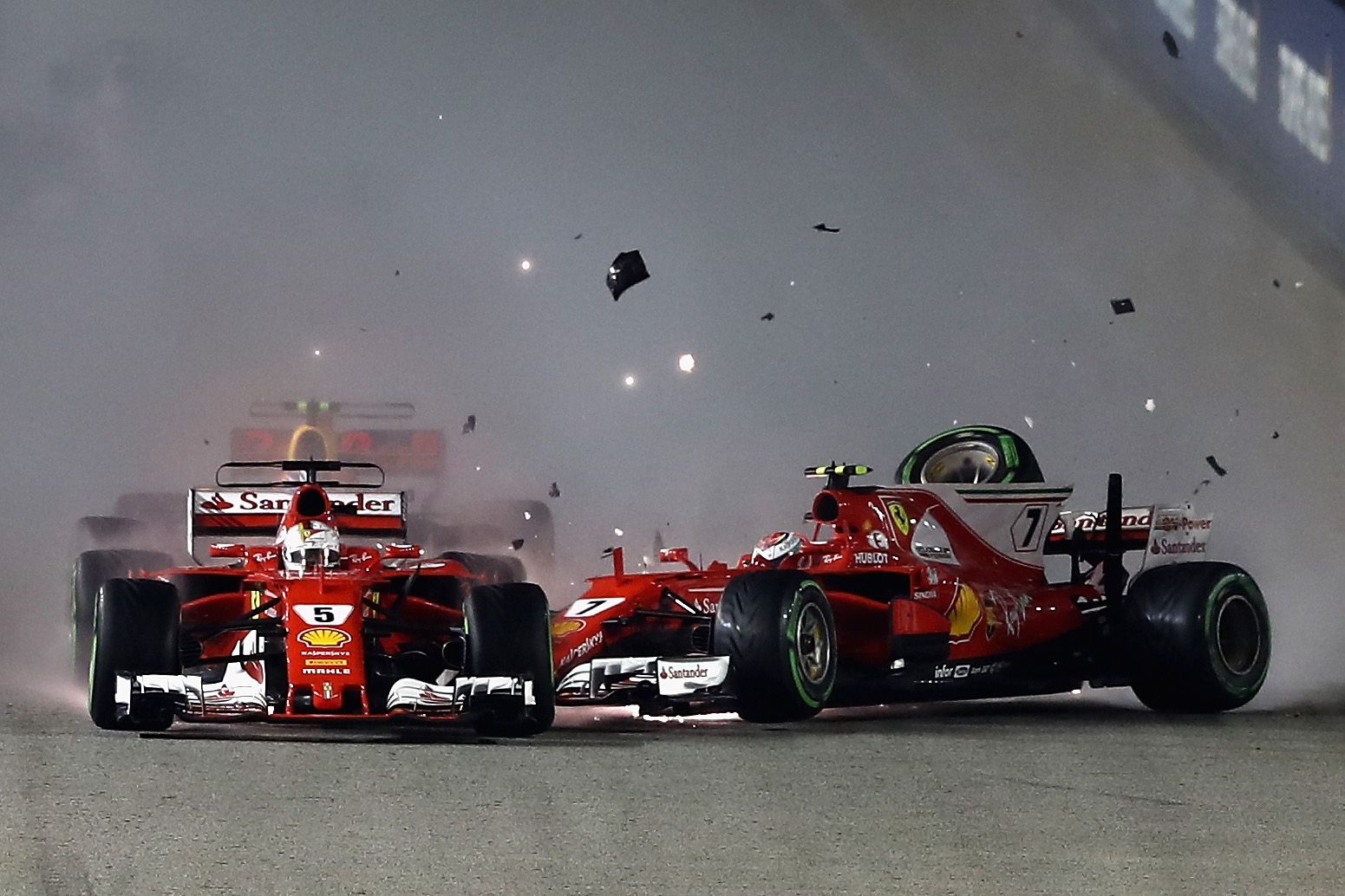 Vettel, Raikkonen, Verstappen crash in Singapore