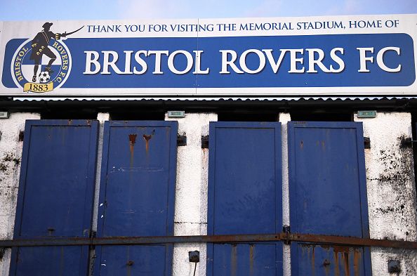 Bristol Rovers' stadium on a match day.
