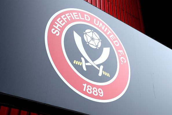 Sheffield United's club badge on display.