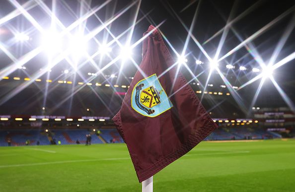Burnley's badge on their corner flag.