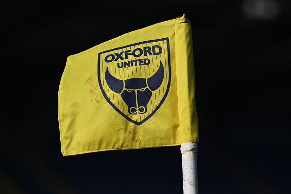 Oxford's badge on a corner flag.