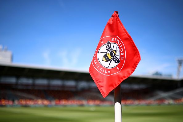Brentford's badge on a sunny day.