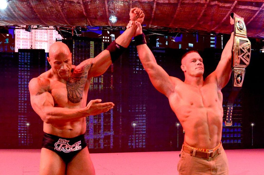 The Rock and John Cena at WrestleMania 29