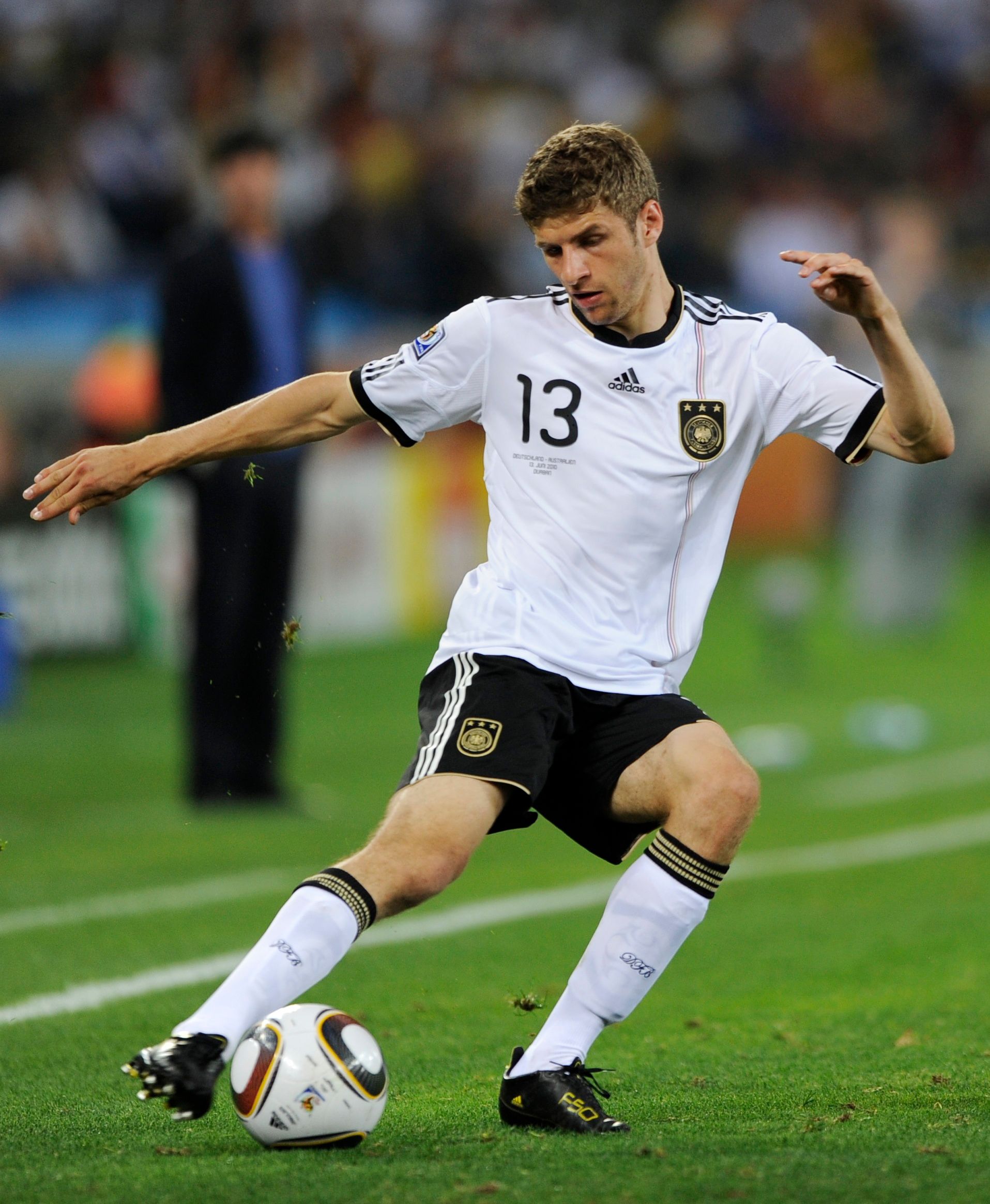 Muller playing at the 2010 World Cup.